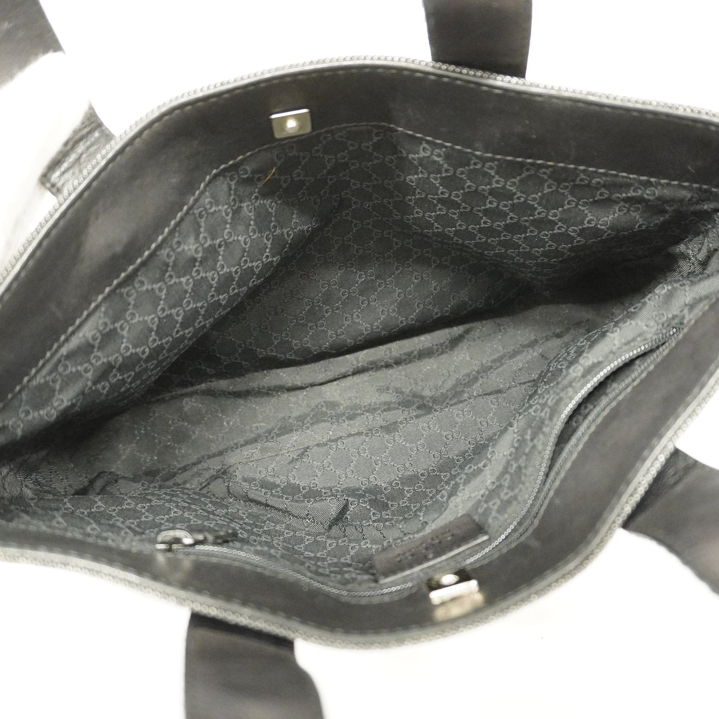 GUCCI Auth  Sherry Line 73984 Women's Denim,Leather Handbag Black
