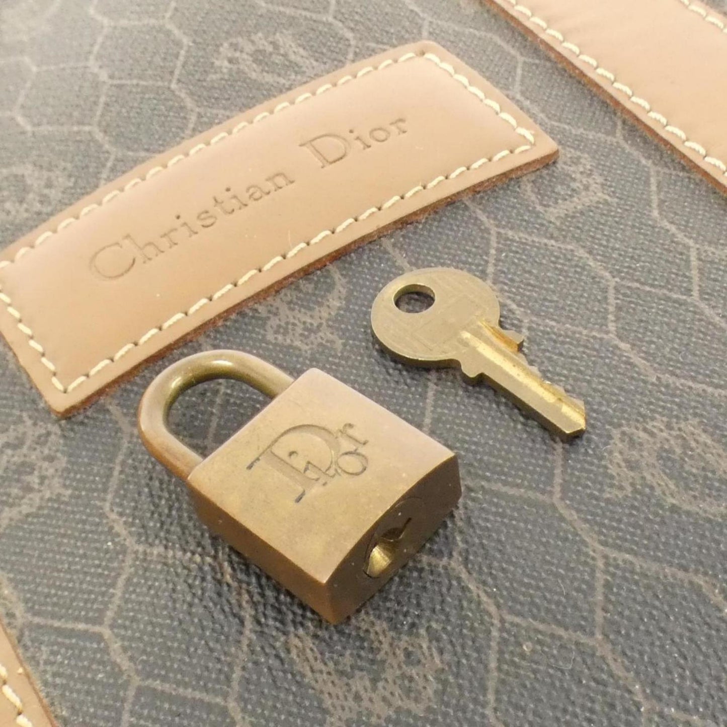 Christian Dior Brown Coated Canvas Boston Bag ()
