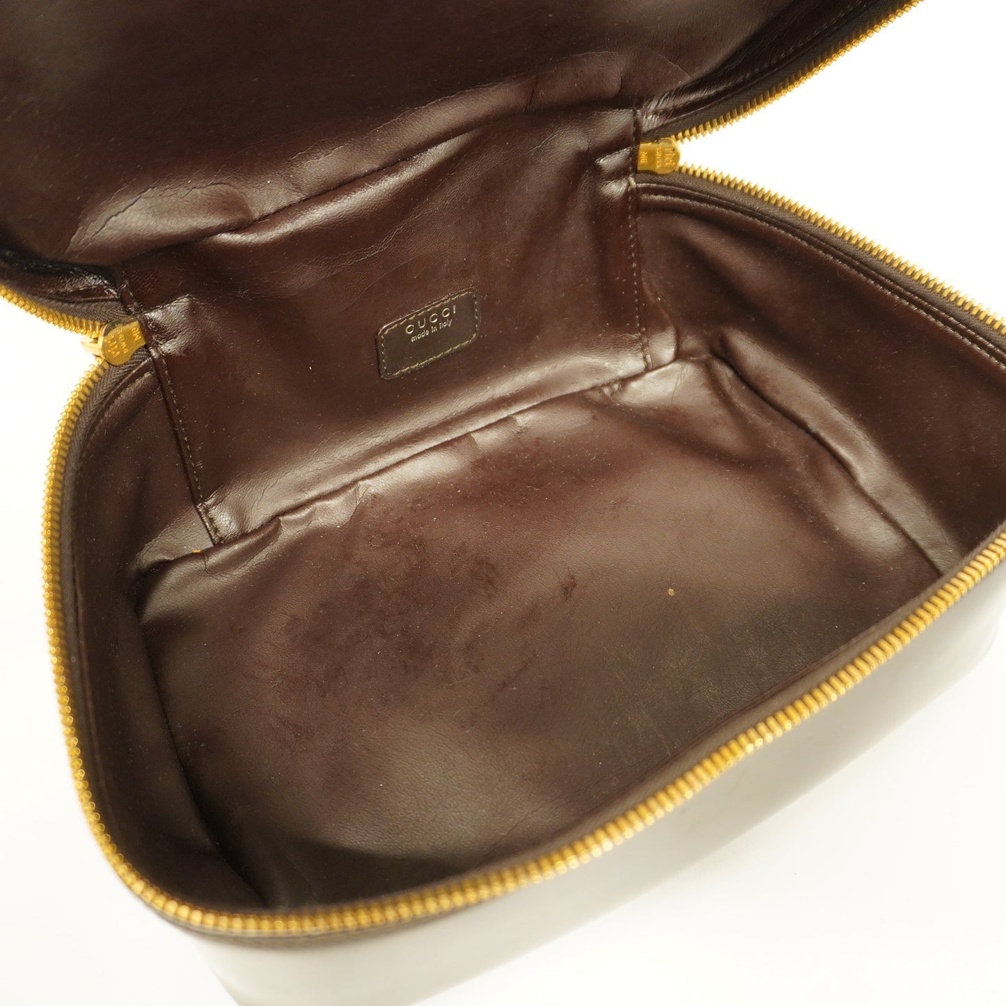 GUCCI Auth  Bamboo Vanity Bag 032 1956 0150 Women's Leather Vanity Bag Brown