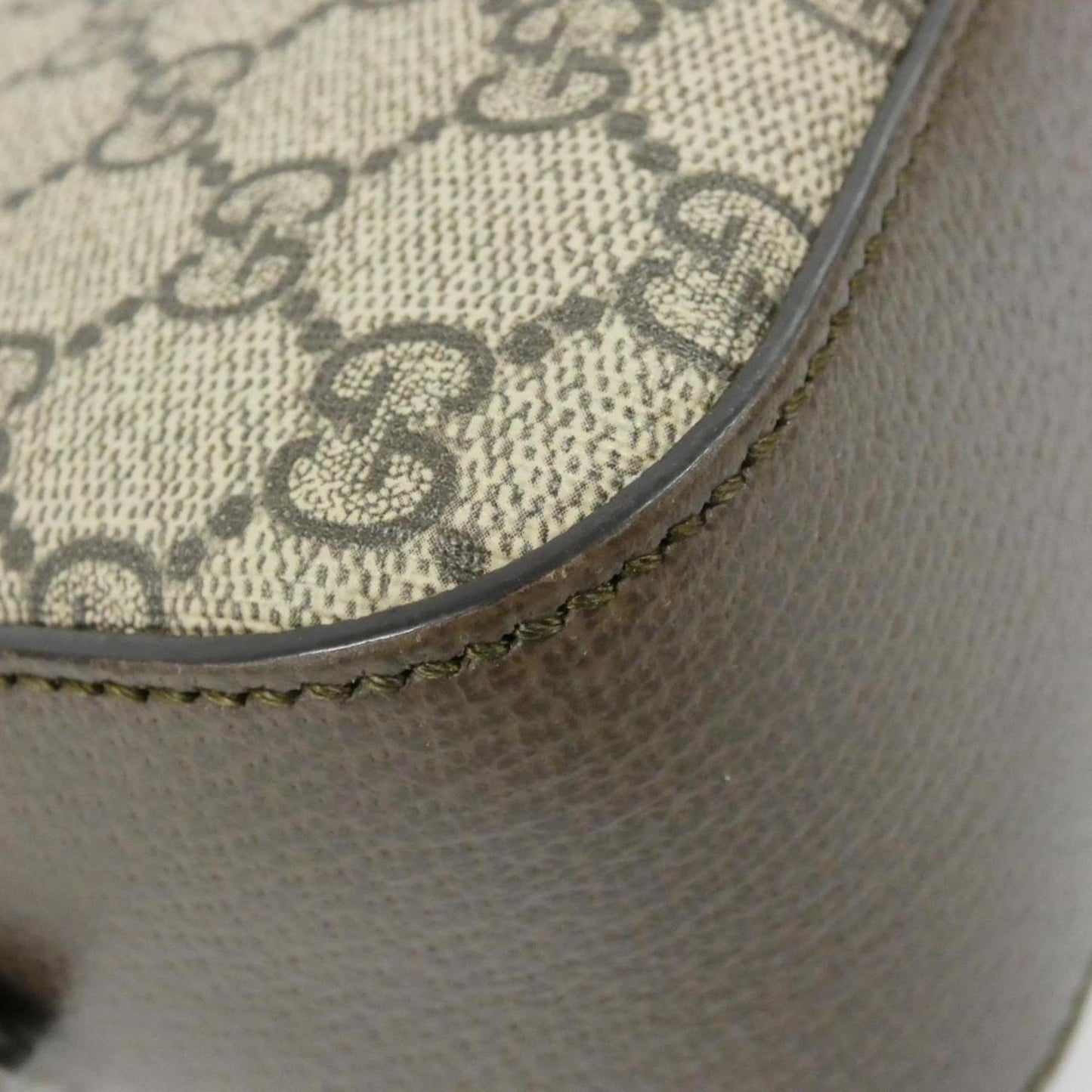 Gucci Beige Brown Gg Supreme Leather Shoulder Bag ( )