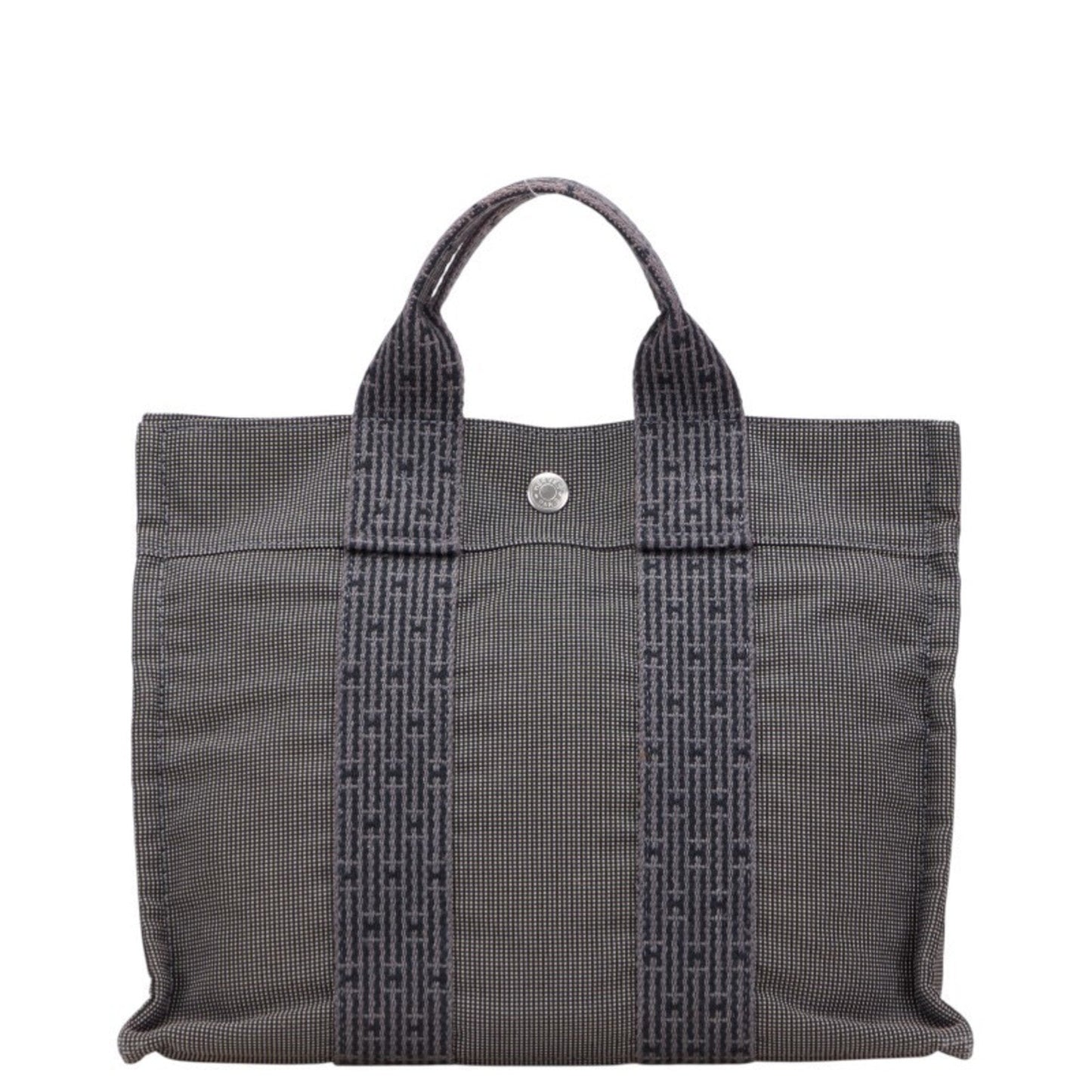 Hermes Her Line Gray Canvas Handbag Tote Bag ( )