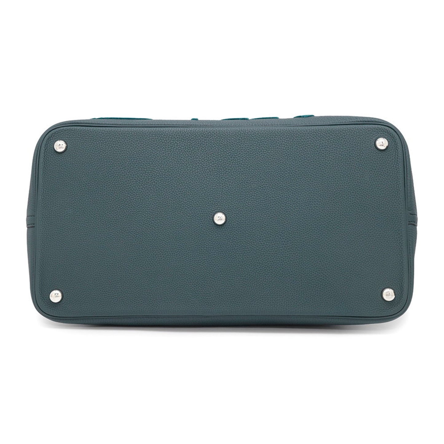 Hermes Bolide Silver Togo Leather Velvet Handbag ( )