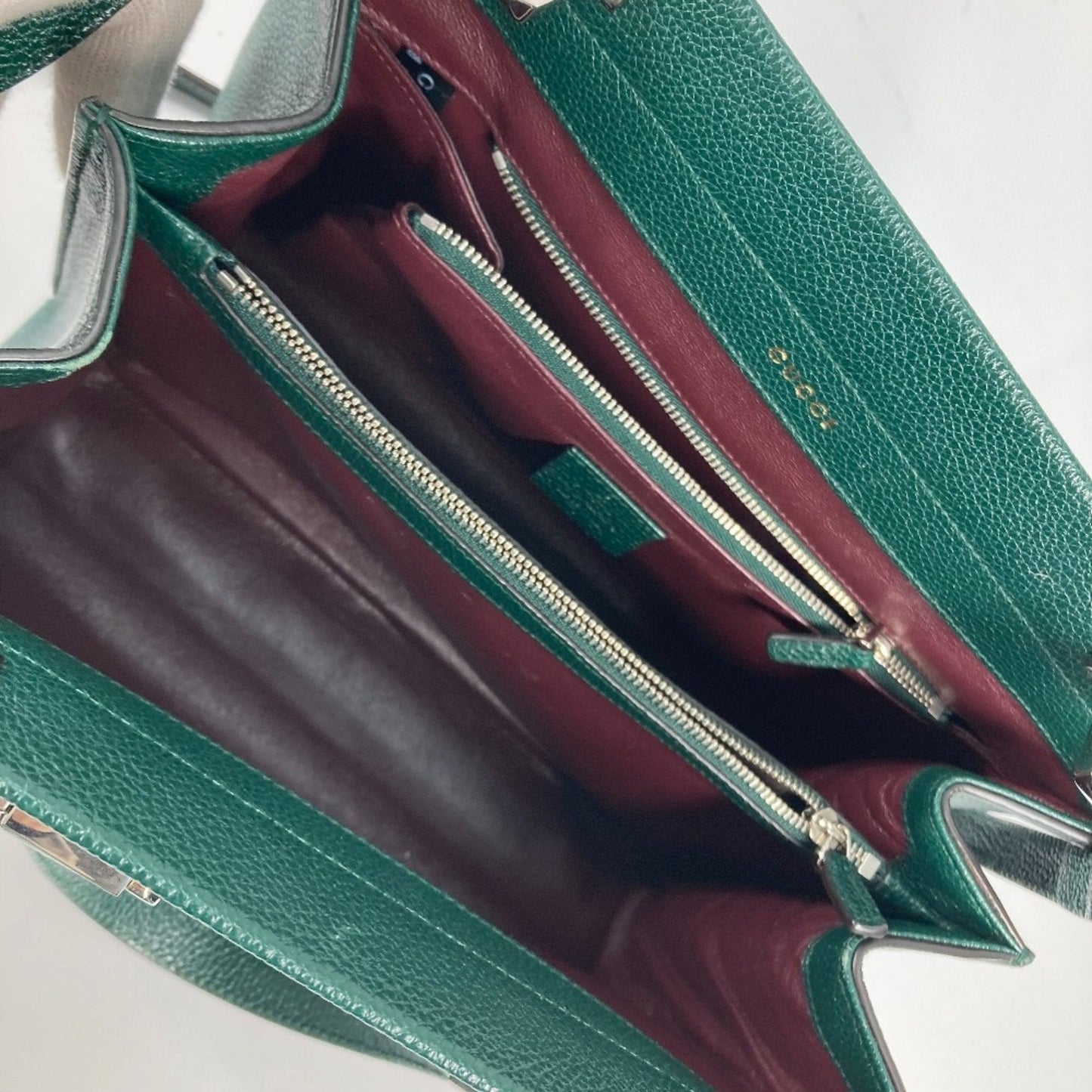 Gucci Green Leather Handbag Shoulder Bag ( )