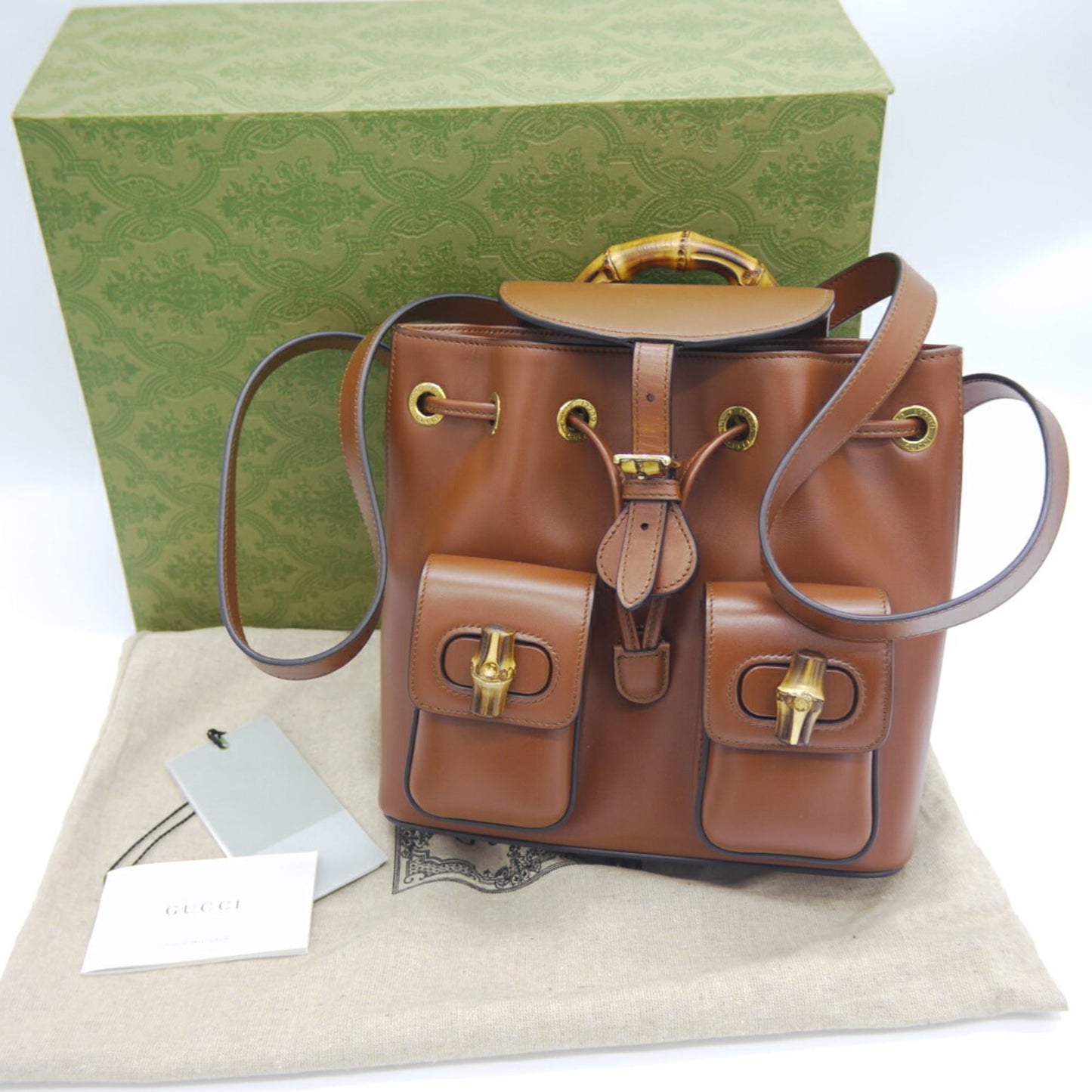 Gucci Brown Leather Backpack ( )