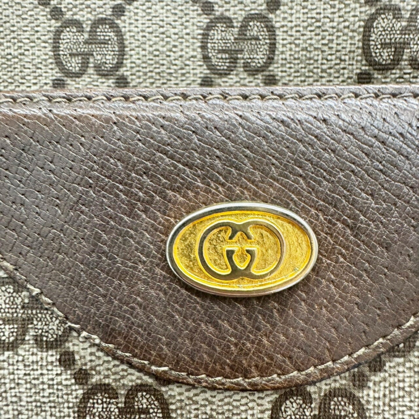 Gucci Beige Pvc Leather Tote Bag ( )