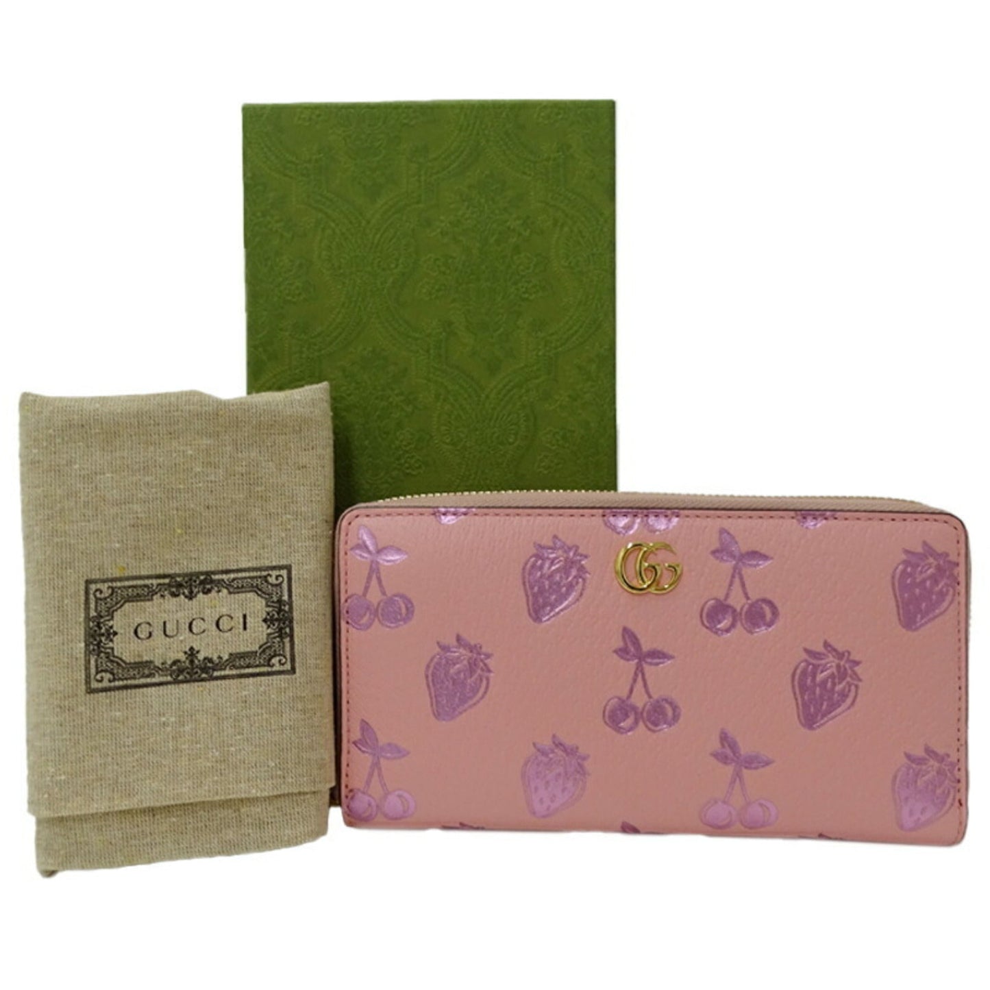 Gucci Pink Leather Long Wallet (Bi-Fold) ( )