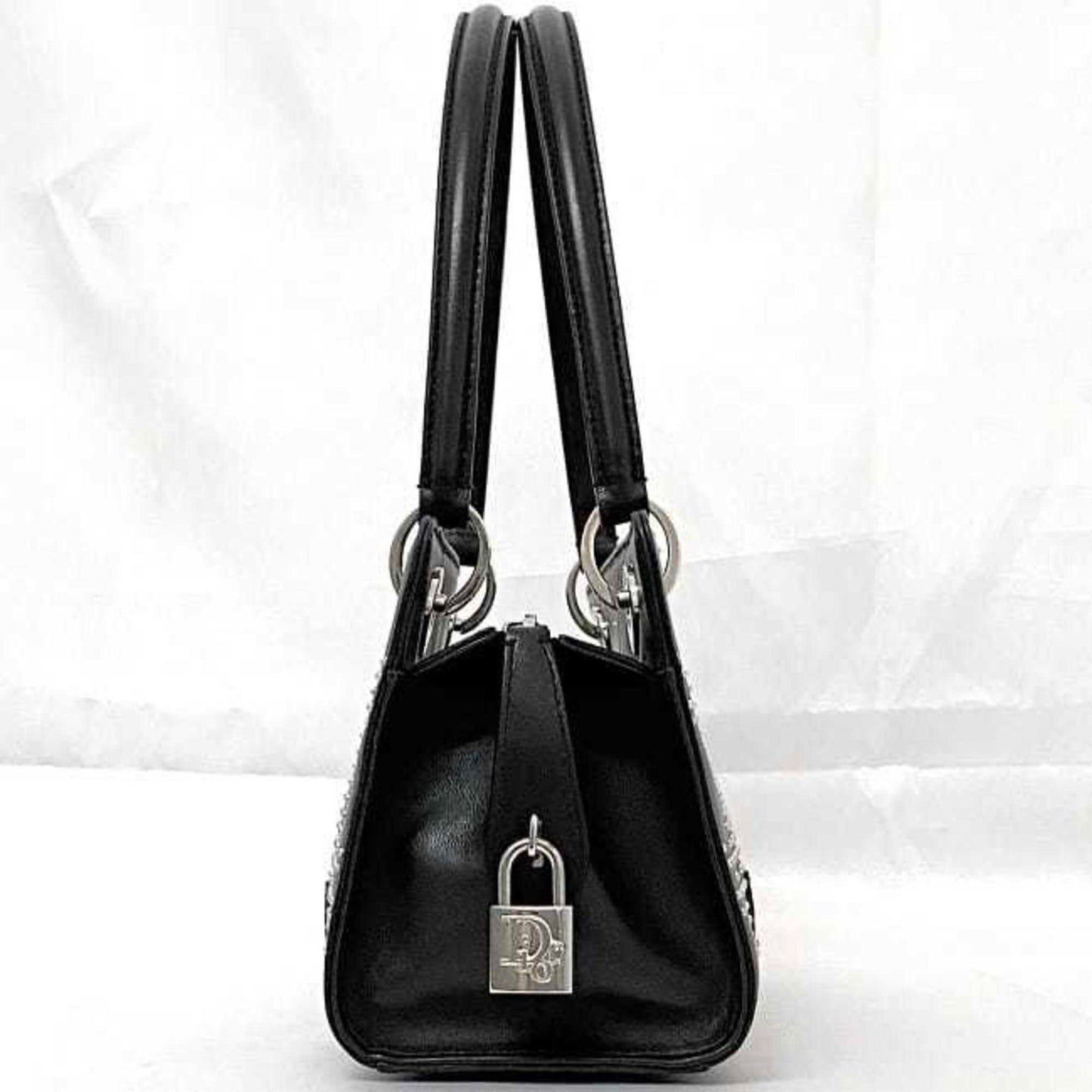 Christian Dior Black Leather Handbag Shoulder Bag ()