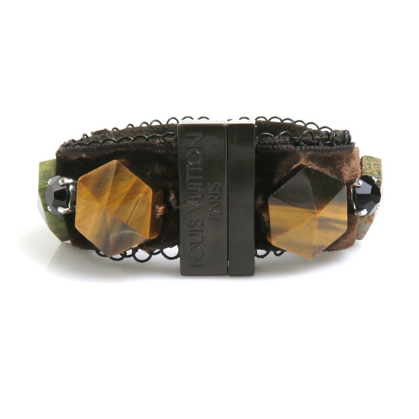 LOUIS VUITTON Bracelet Velor/Stone Brown/Green Ladies
