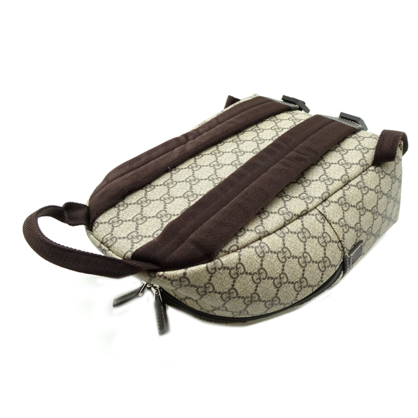 Gucci Brown Gg Supreme Leather Backpack ( )