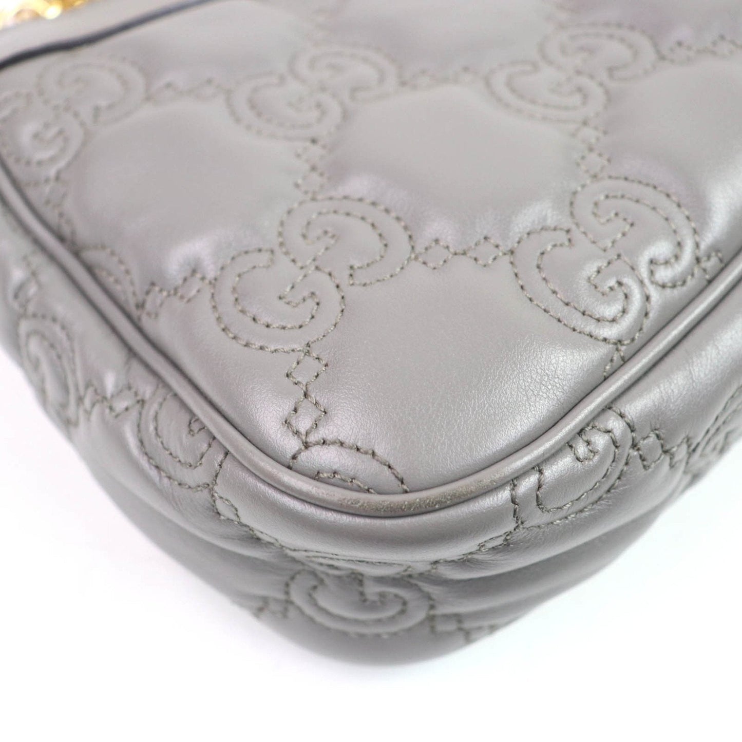 Gucci Gray Leather Handbag Shoulder Bag ( )