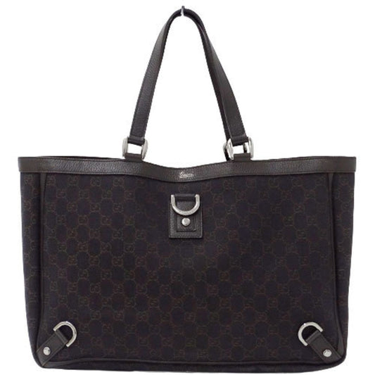 Gucci Lou Leather Canvas Tote