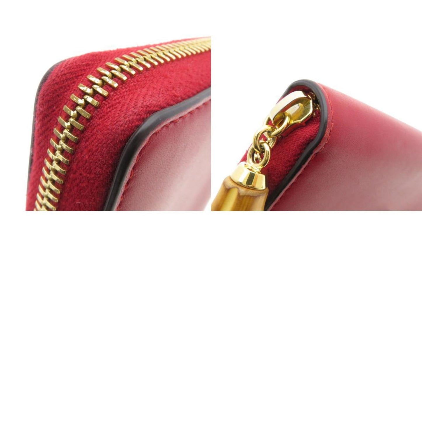 Gucci Red Color Leather Long Wallet (Bi-Fold) ( )