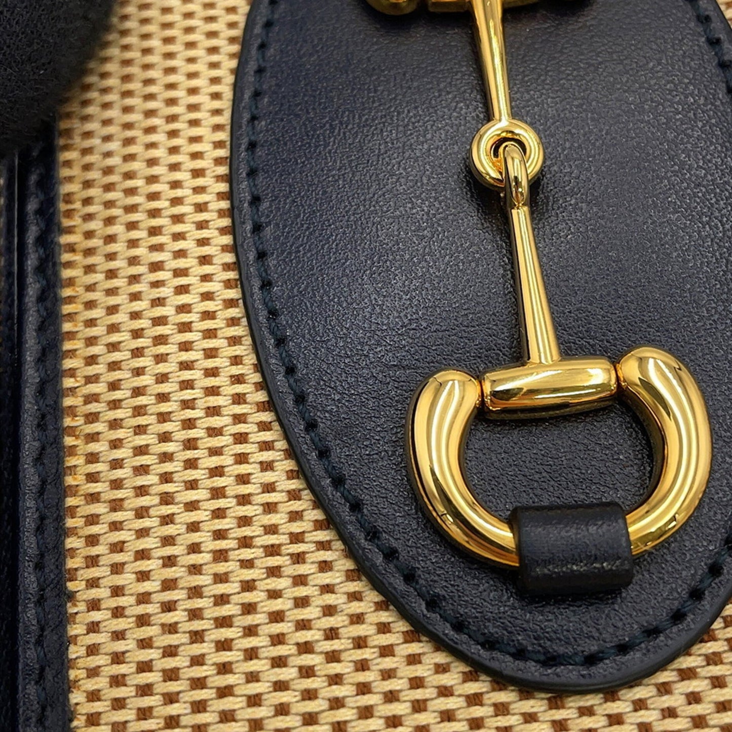Gucci Beige Navy Canvas Leather Long Wallet (Bi-Fold) ( )