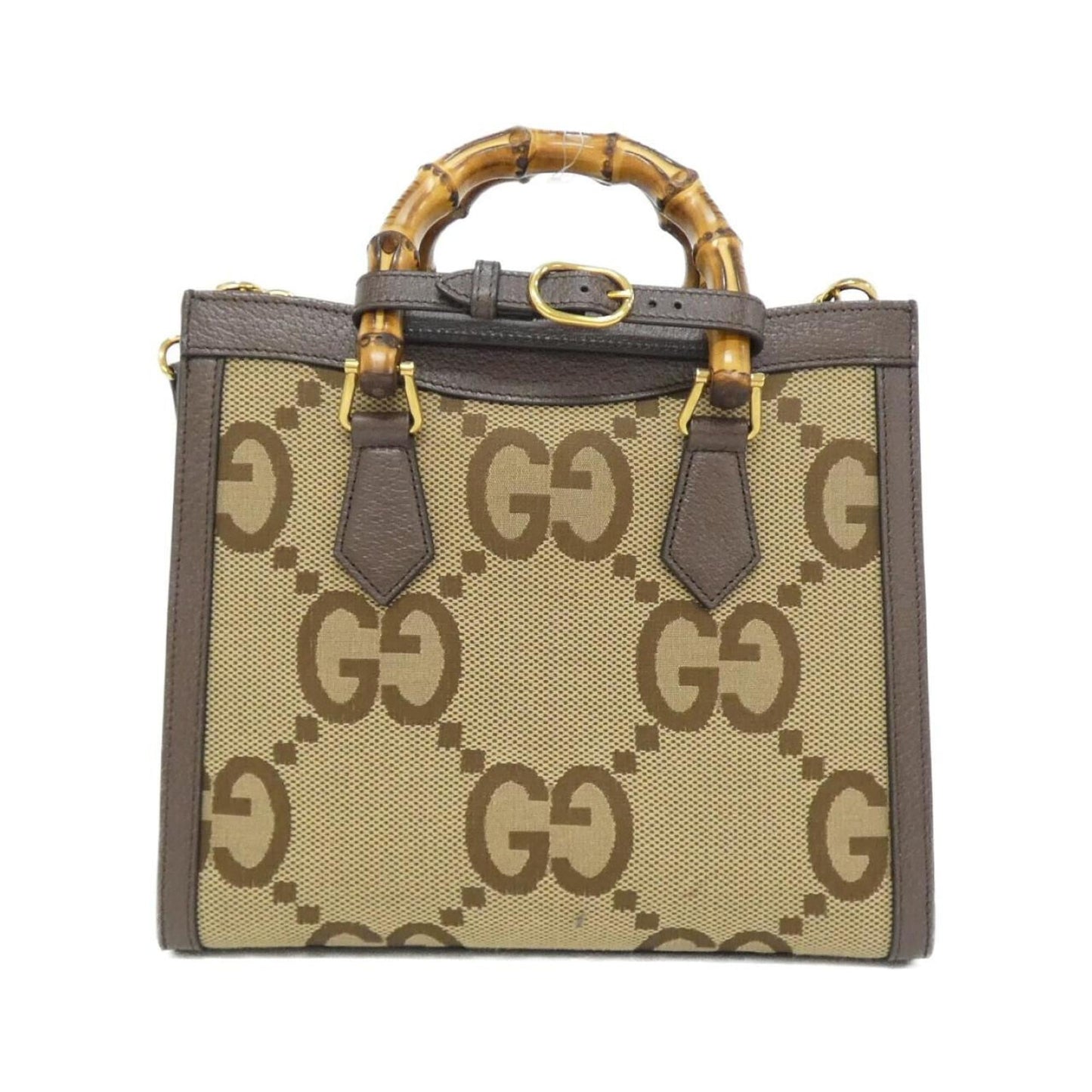 Gucci Gg Canvas Brown Camel Gg Canvas Leather Handbag ( )