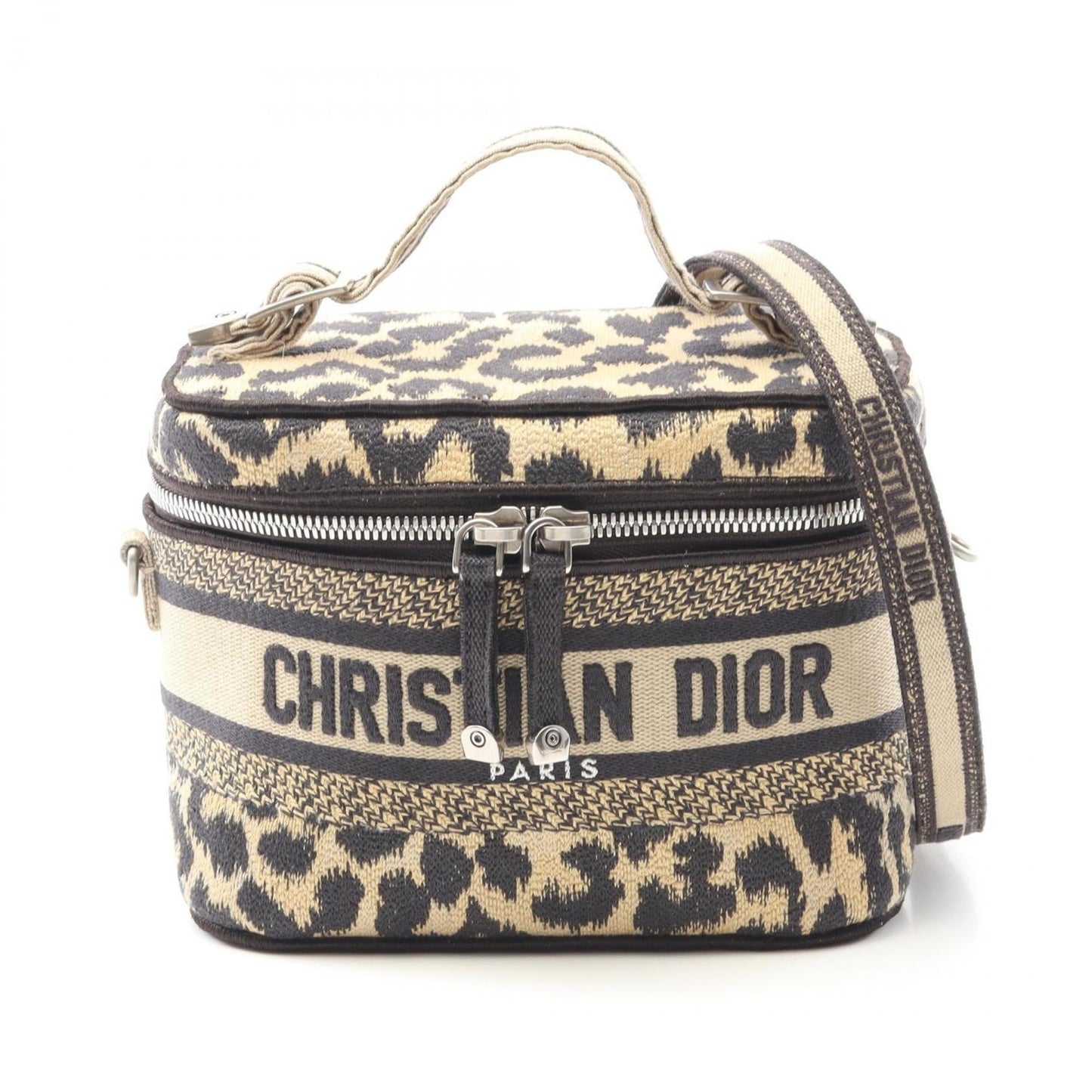 Christian Dior Beige Black Canvas Handbag ()