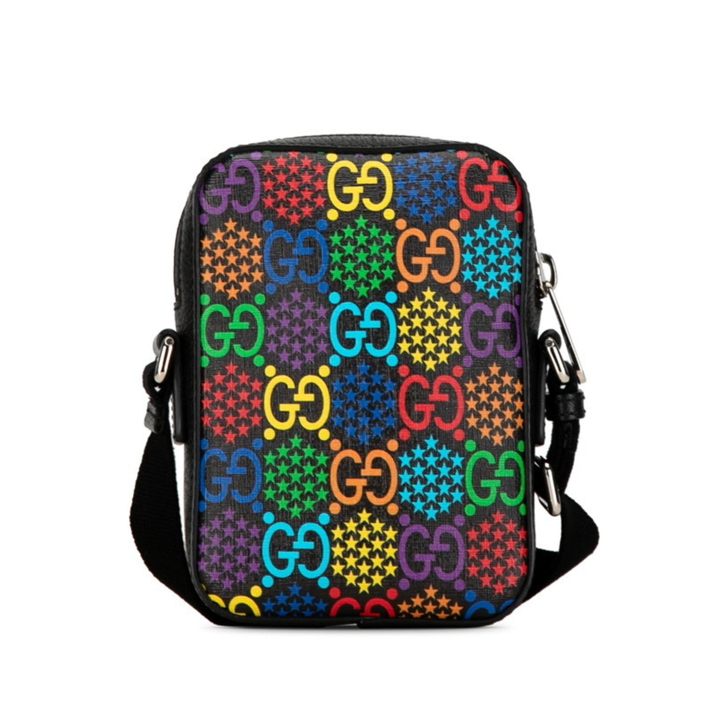 Gucci Black Multi-Color Pvc Leather Shoulder Bag ( )