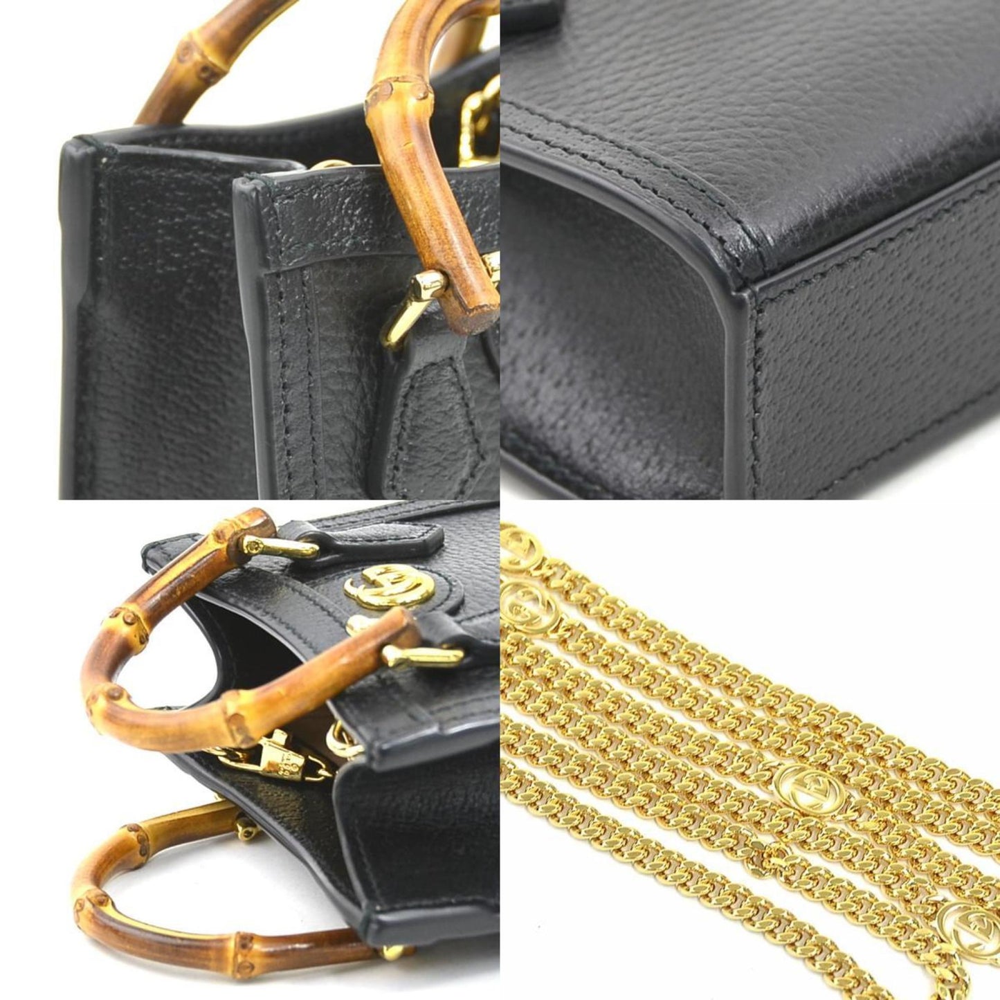 Gucci Black Leather Shoulder Bag ( )