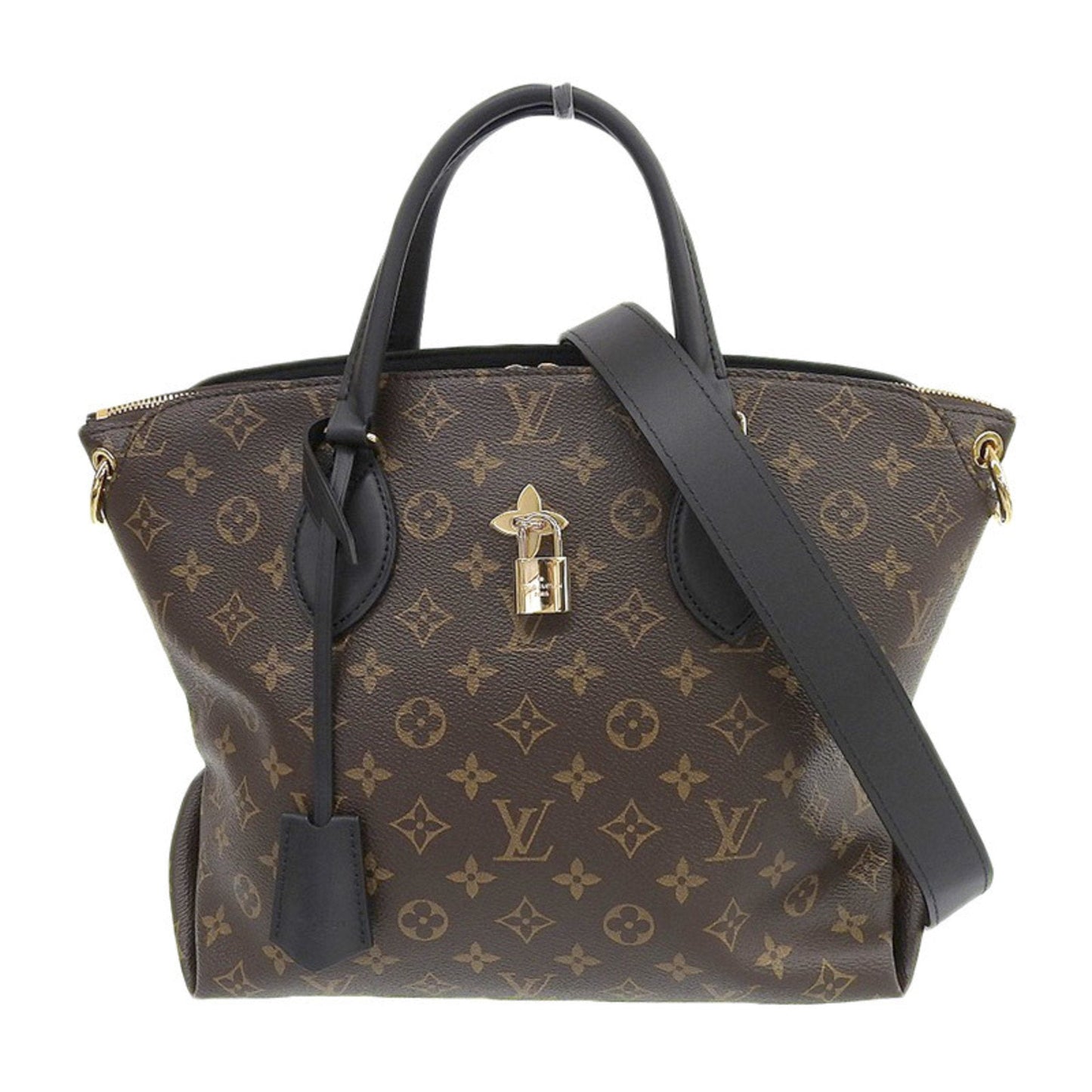 Louis Vuitton Bag Monogram Men's Women's 2way Shoulder Flower Zipped Tote MM Noir