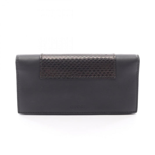 Gucci Black Leather Long Wallet (Bi-Fold) ( )