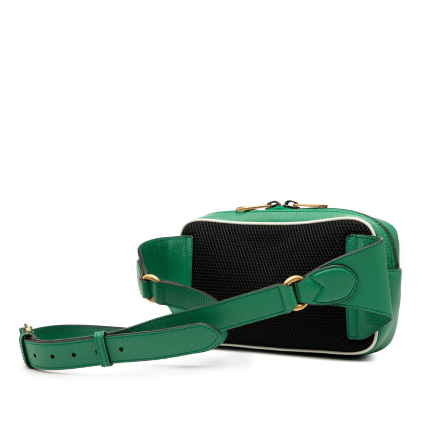 Gucci Green White Leather Sling Bag ( )