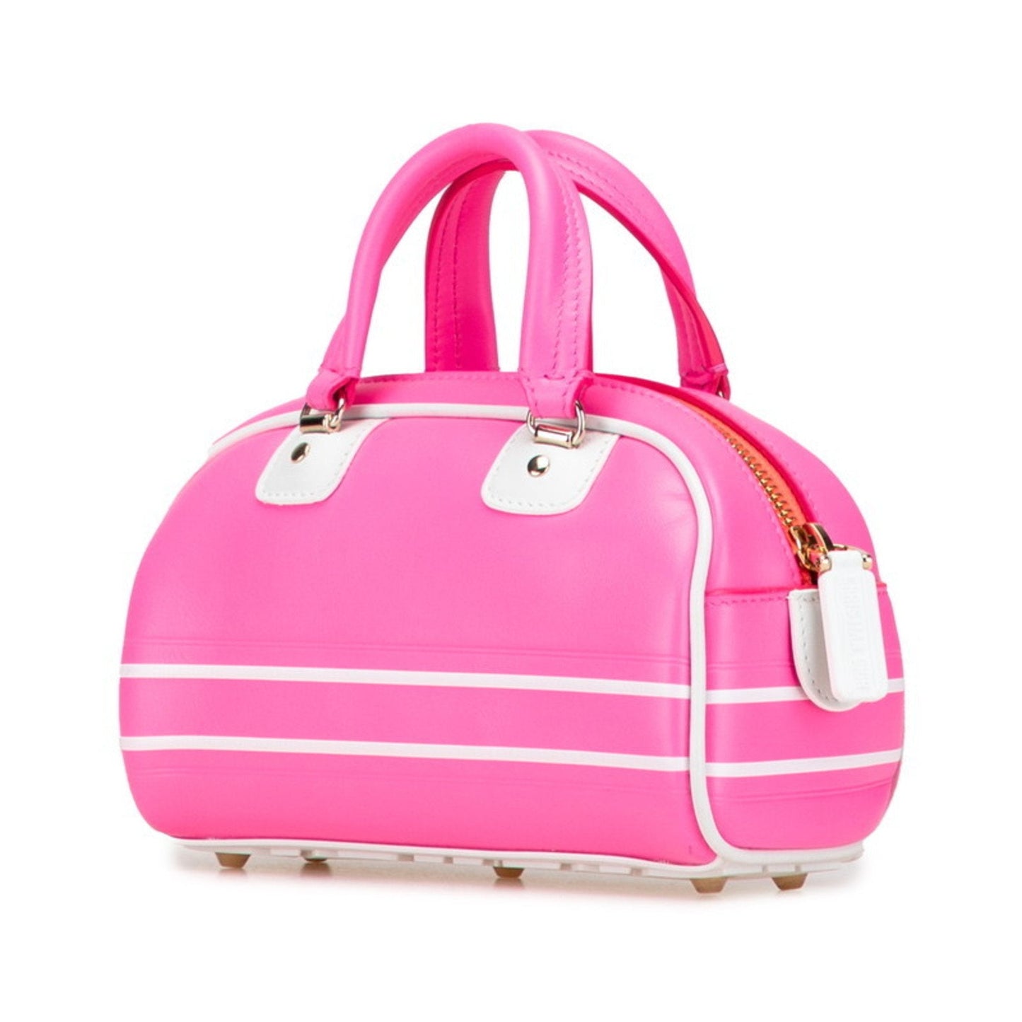 Christian Dior Pink White Leather Handbag ()