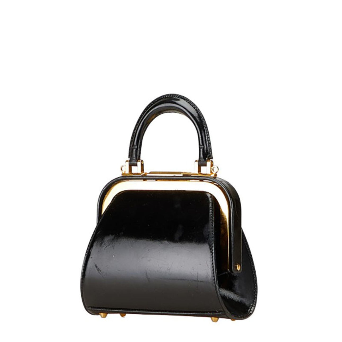 Christian Dior Black Patent Leather Handbag Shoulder Bag ()