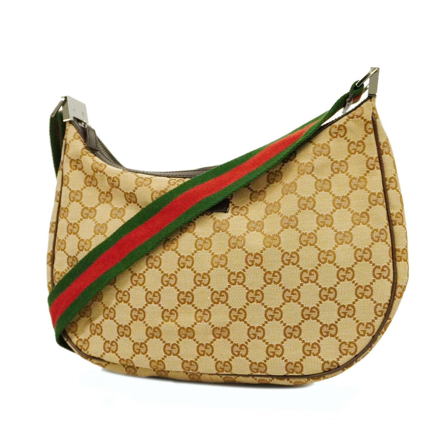 GUCCI Auth  Sherry Line Shoulder Bag 122790 Women's GG Canvas,Leather Beige,Brown