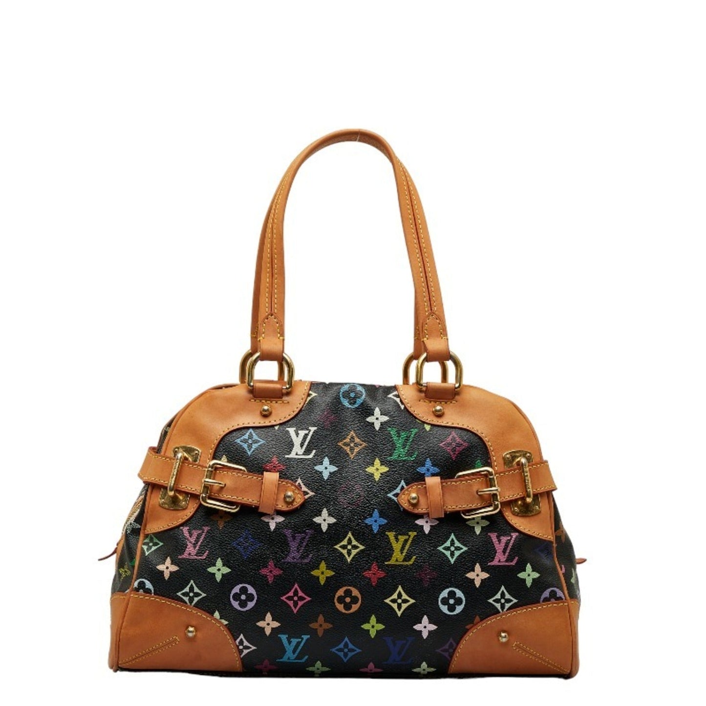 LOUIS VUITTON Monogram Multicolor Claudia Handbag M40194 Noir Black PVC Leather Women's