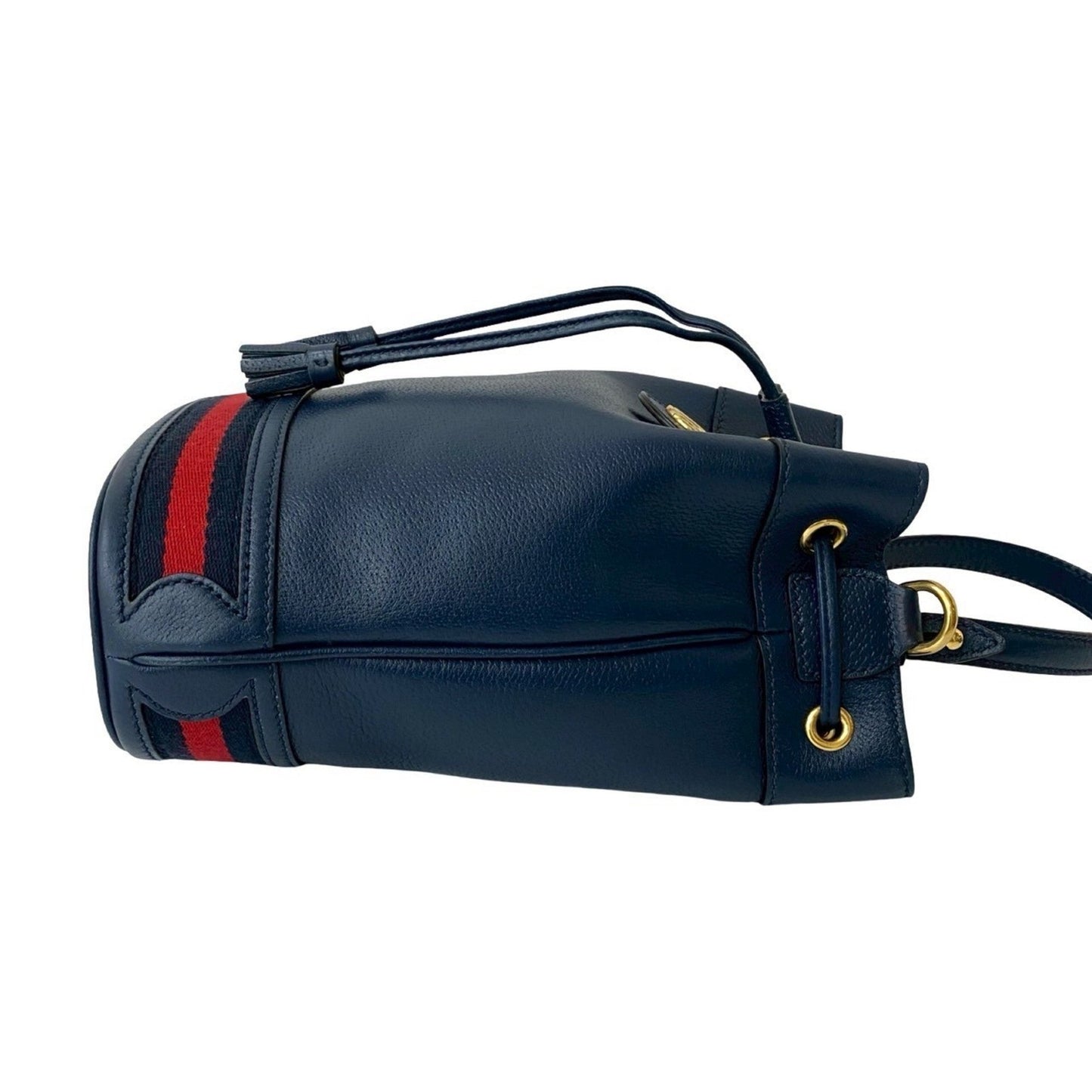 Gucci Navy Red Color Leather Shoulder Bag ( )