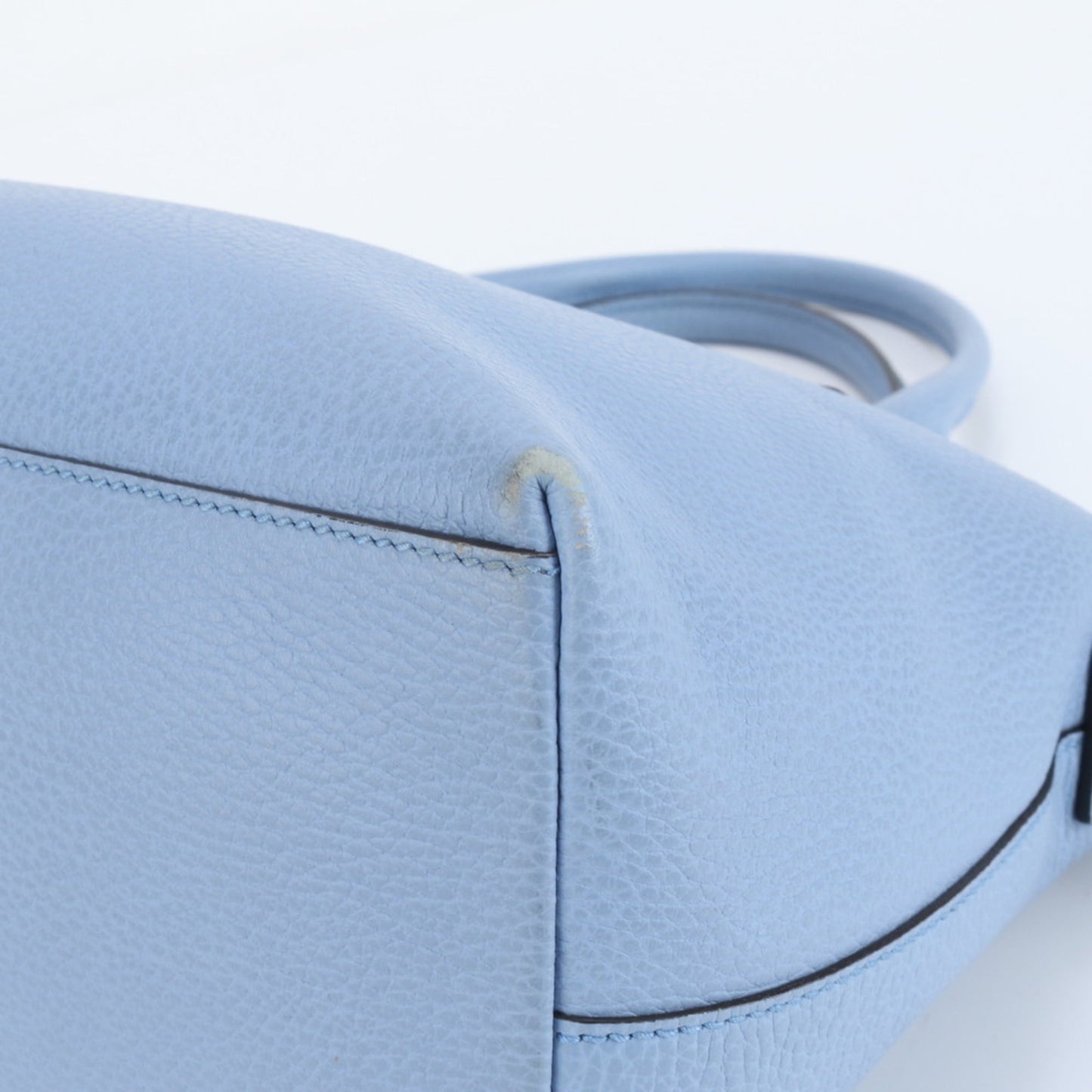 Gucci Light Blue Leather Handbag Tote Bag ( )