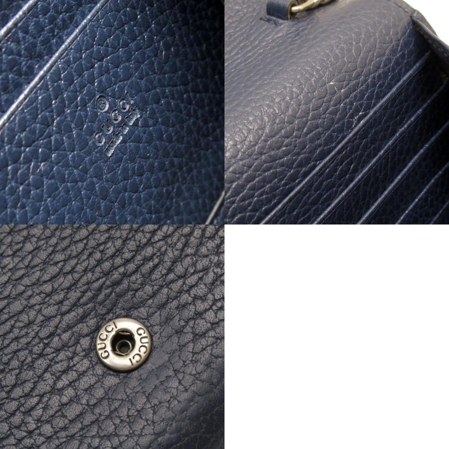 Gucci Navy Leather Coin Purse/Coin Case ( )