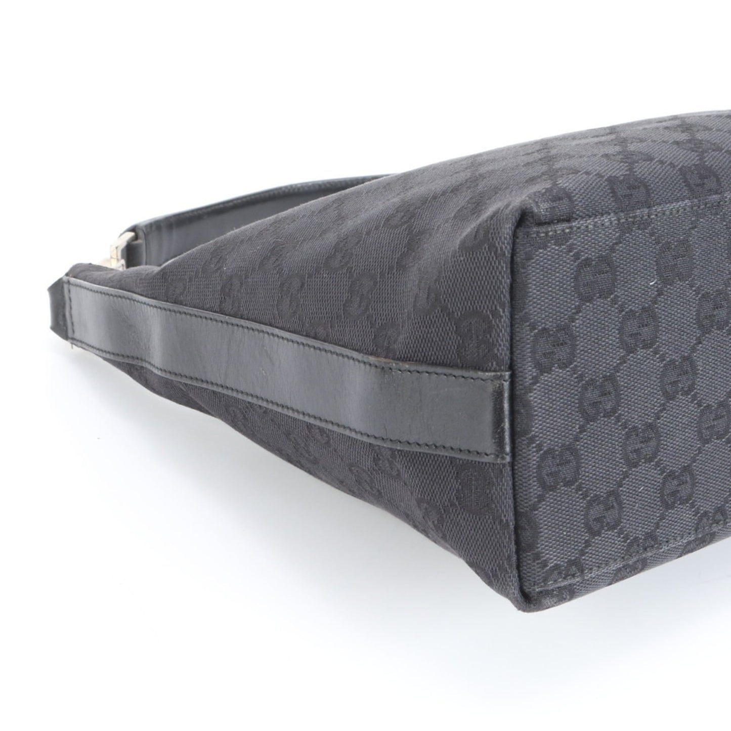 Gucci Black Leather Canvas Shoulder Bag ( )