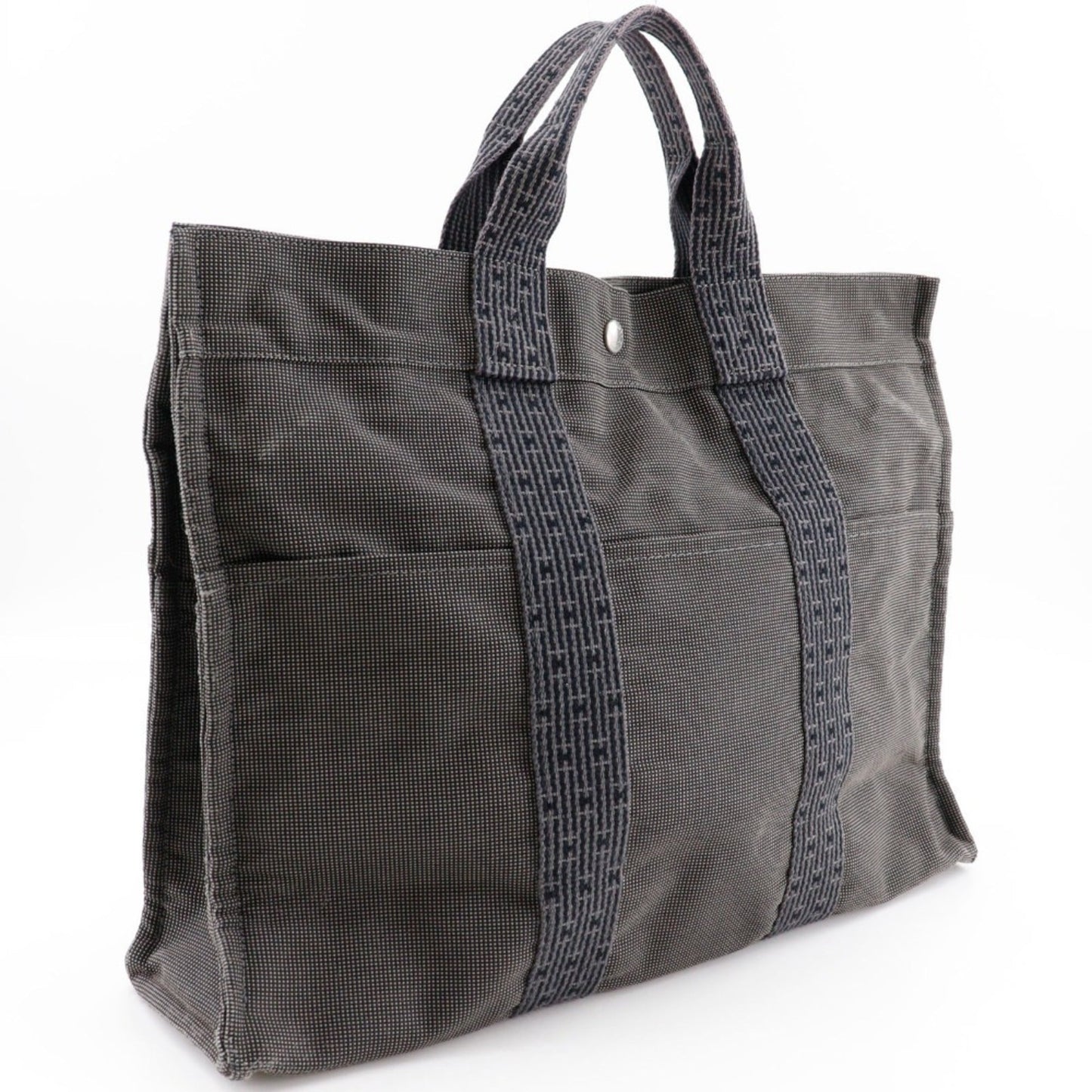 Hermes Gray Nylon Canvas Handbag ( )