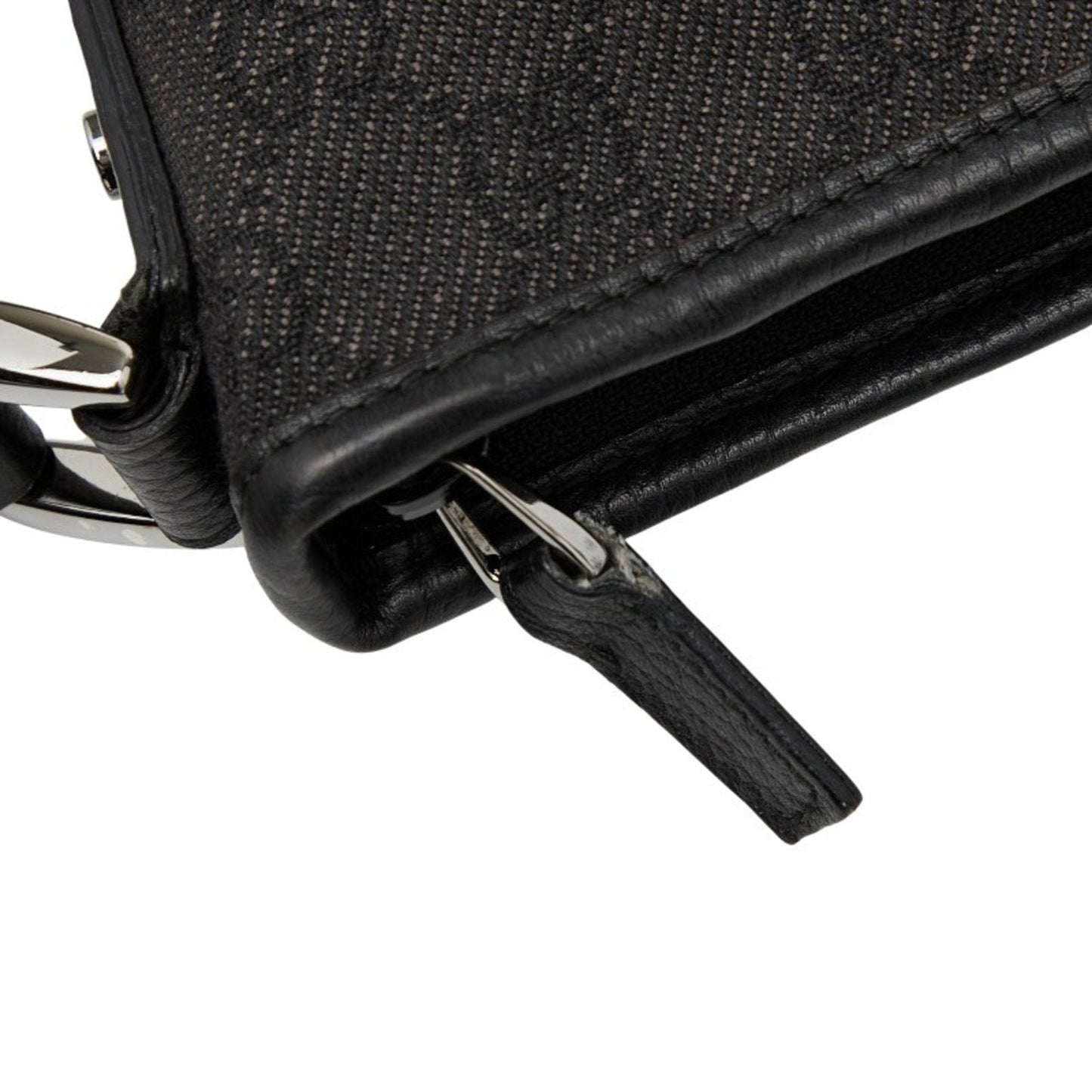 Gucci Black Canvas Leather Shoulder Bag ( )