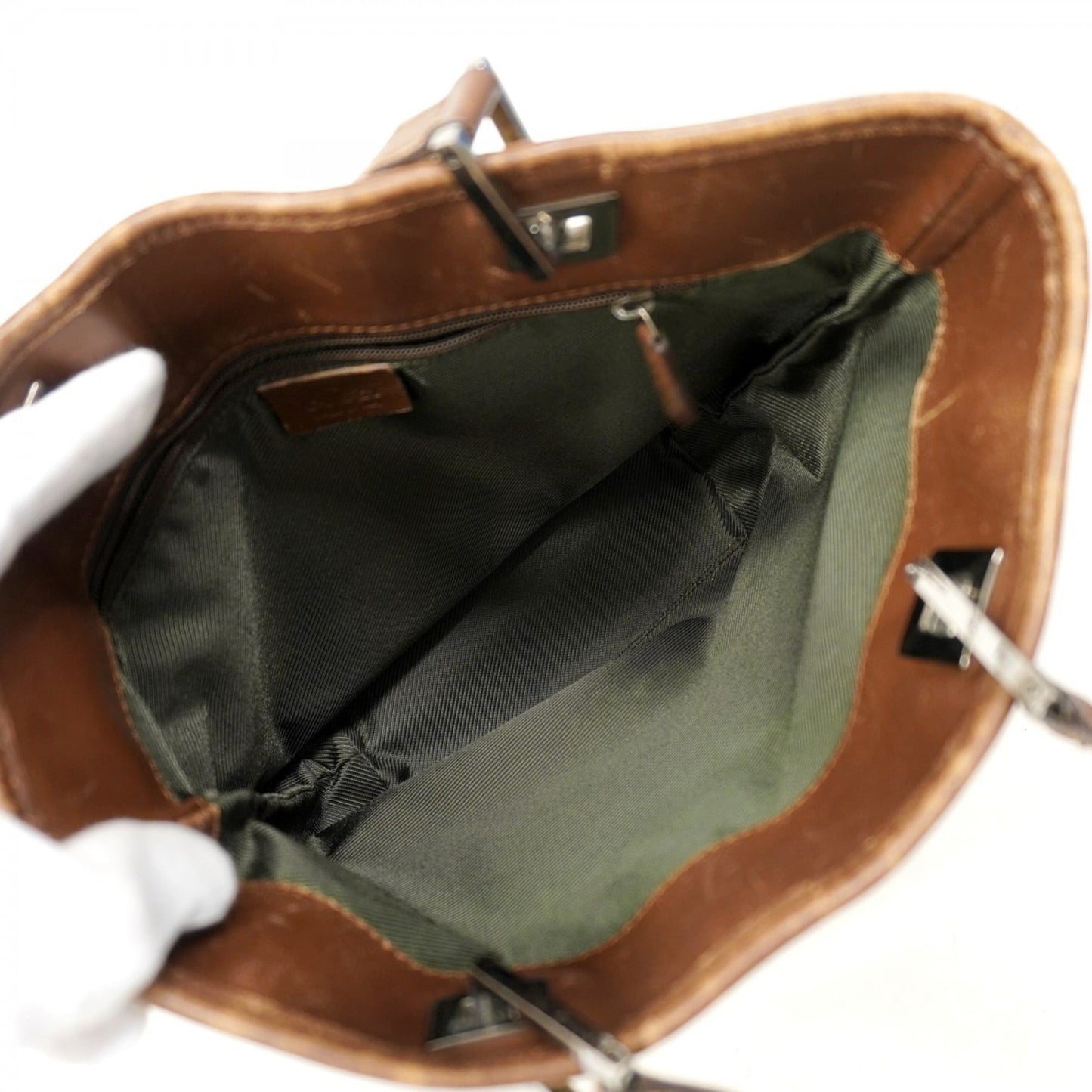 Gucci Beige Brown Canvas Tote Bag ( )