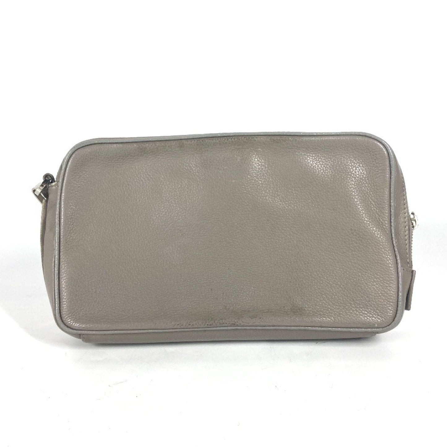 Christian Dior Gray Leather Clutch Bag Pouch ()