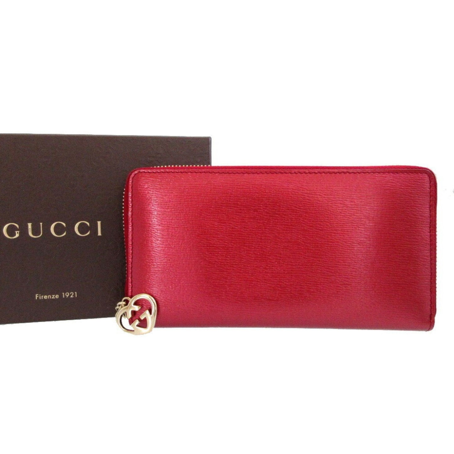 Gucci Red Color Leather Long Wallet (Bi-Fold) ( )
