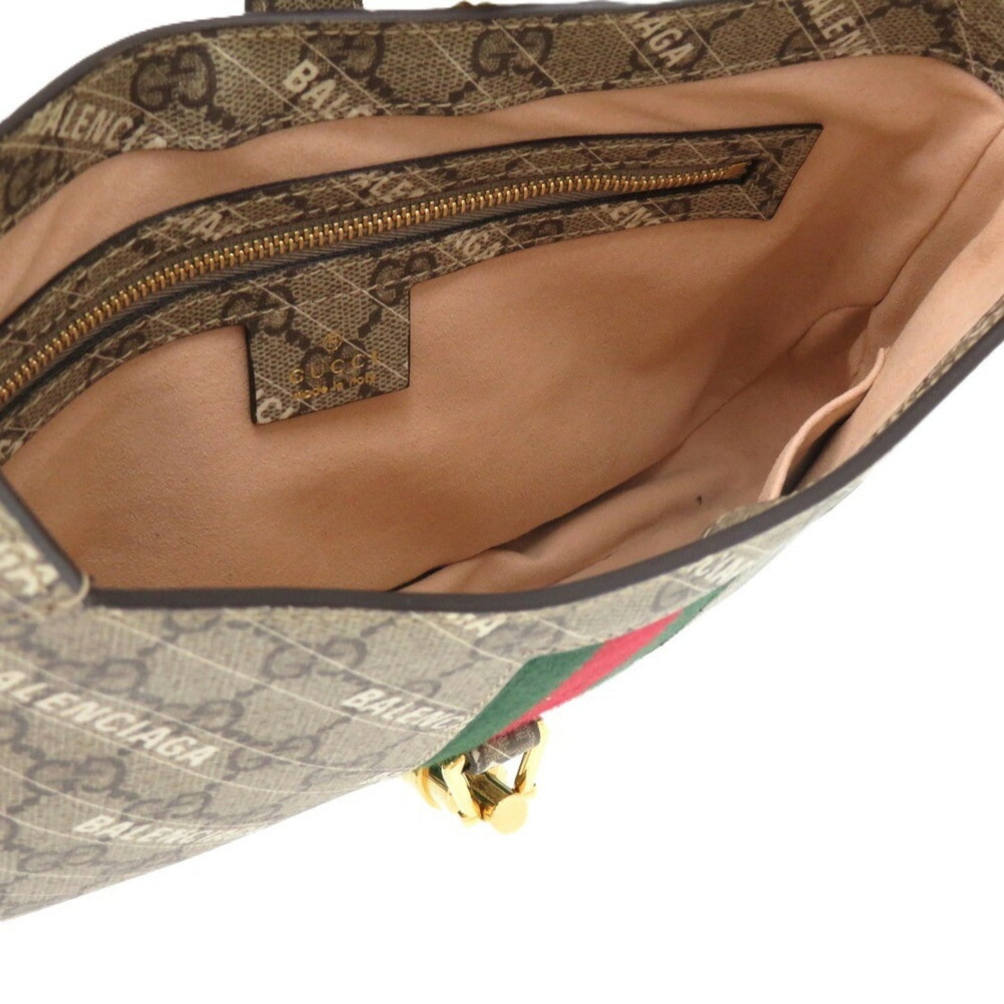 Gucci Beige Gray Polyester Cotton Handbag ( )