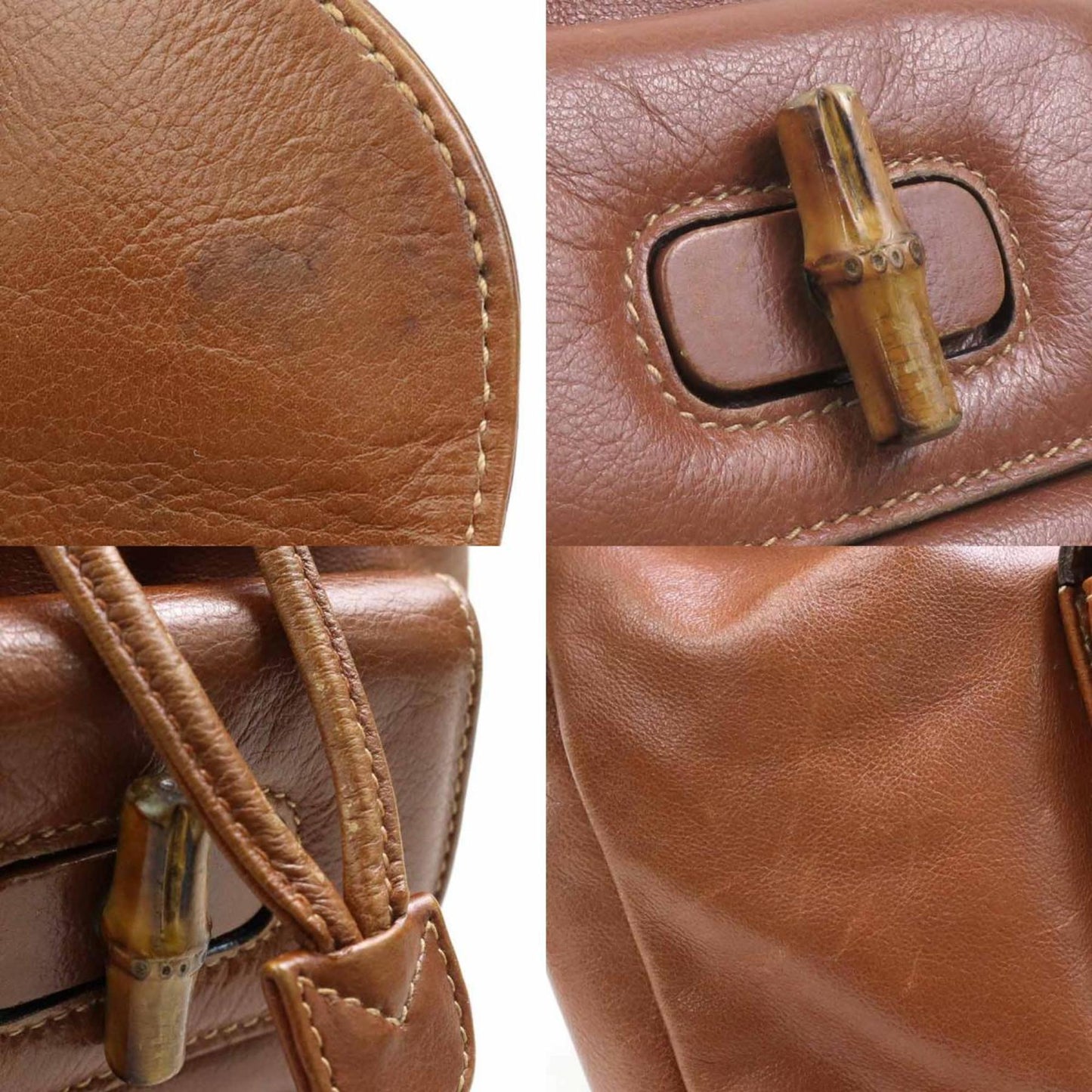 Gucci Brown Leather Backpack ( )