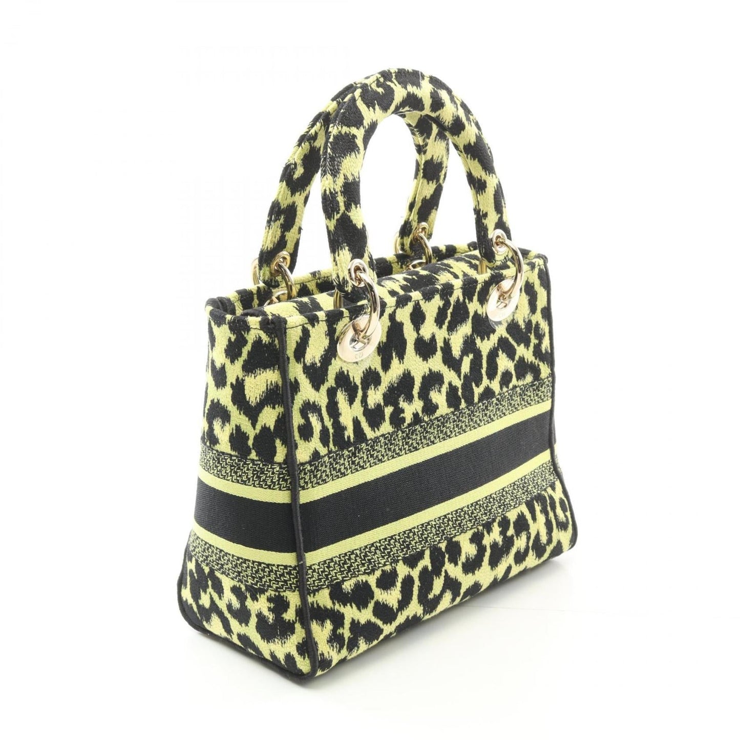 Christian Dior Black Green Canvas Handbag ()