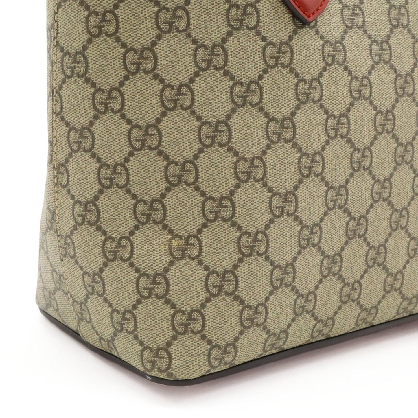 Gucci Beige Pink Pink Red Red Color Gg Supreme Leather Handbag Shoulder Bag Tote Bag ( )