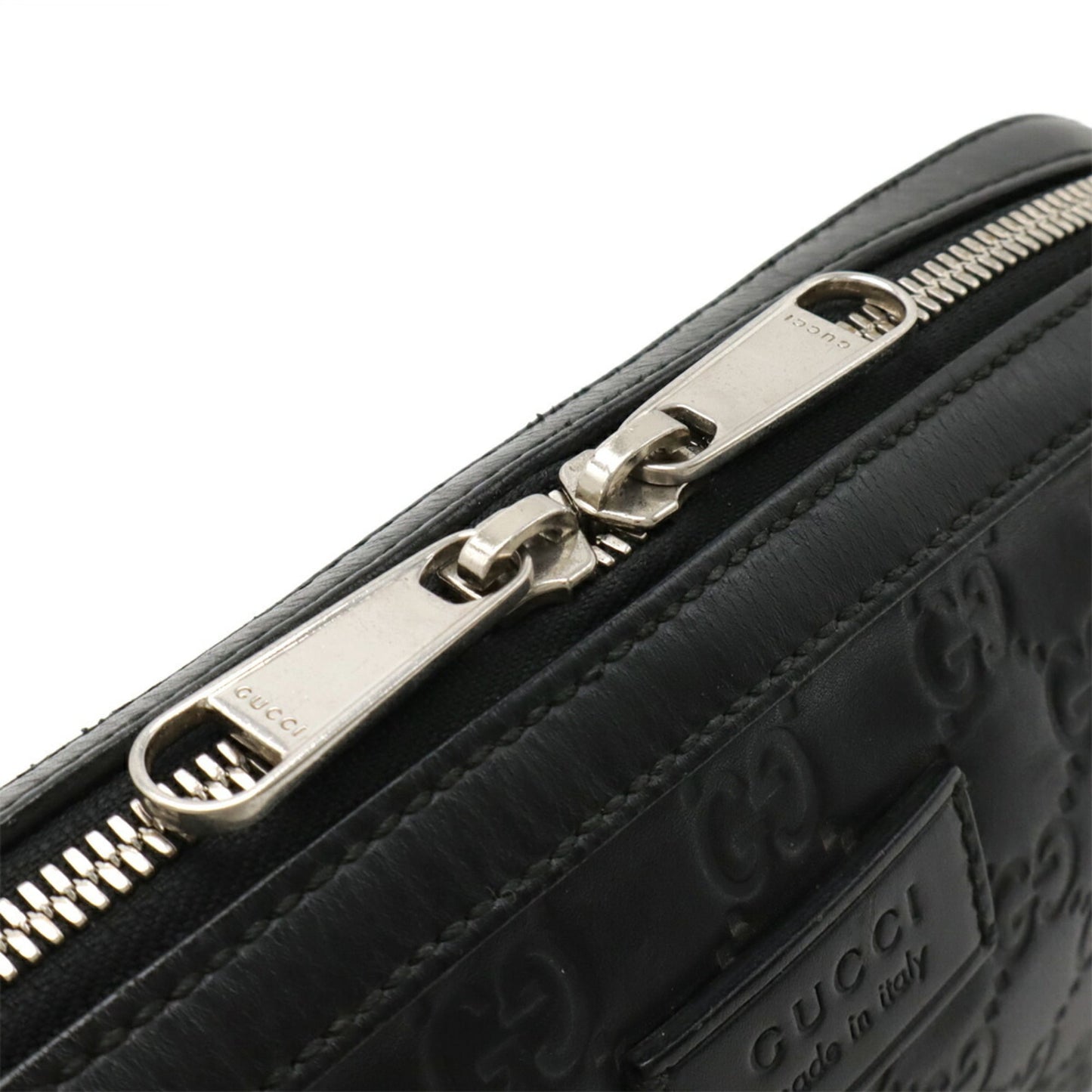 Gucci Black Leather Clutch Bag Handbag ( )