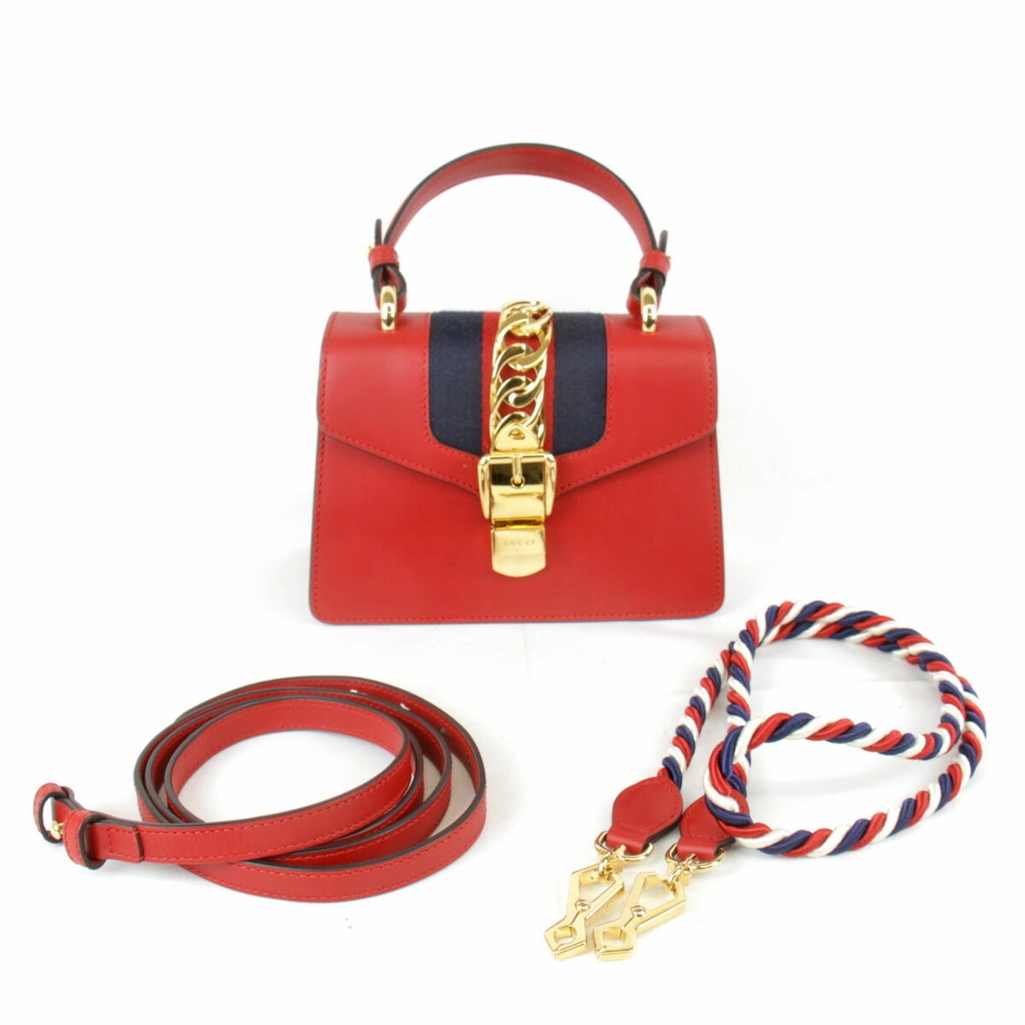 Gucci Red Color Leather Shoulder Bag ( )