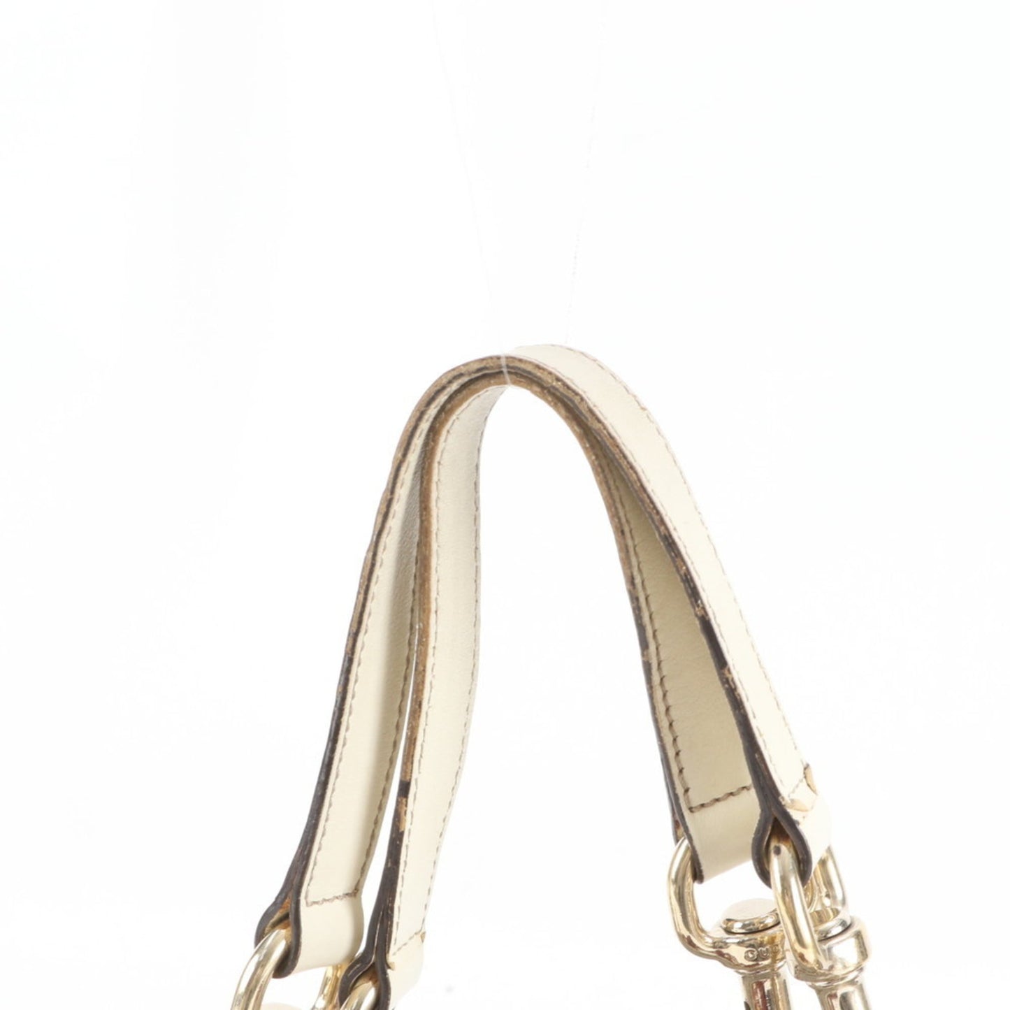 Gucci Brown White Leather Canvas Tote Bag ( )