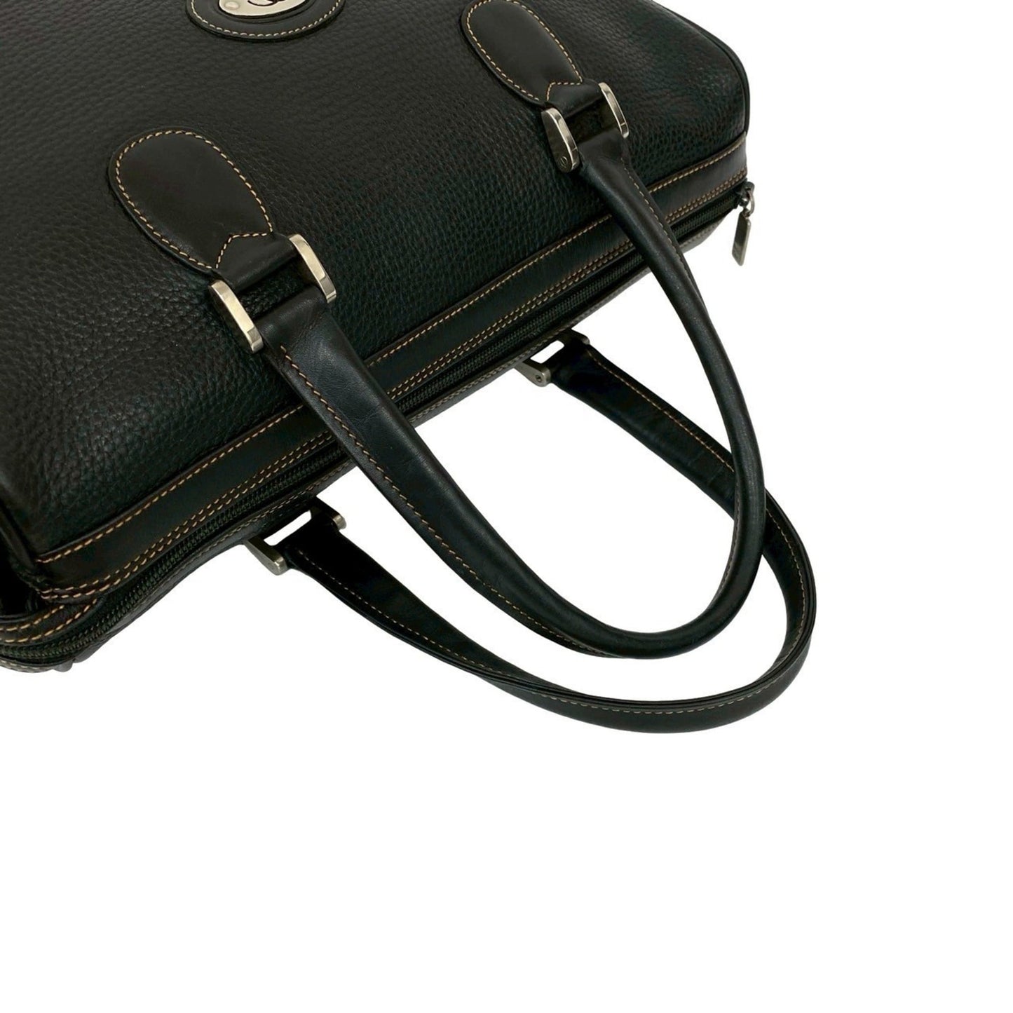 Gucci Black Leather Boston Bag Handbag ( )
