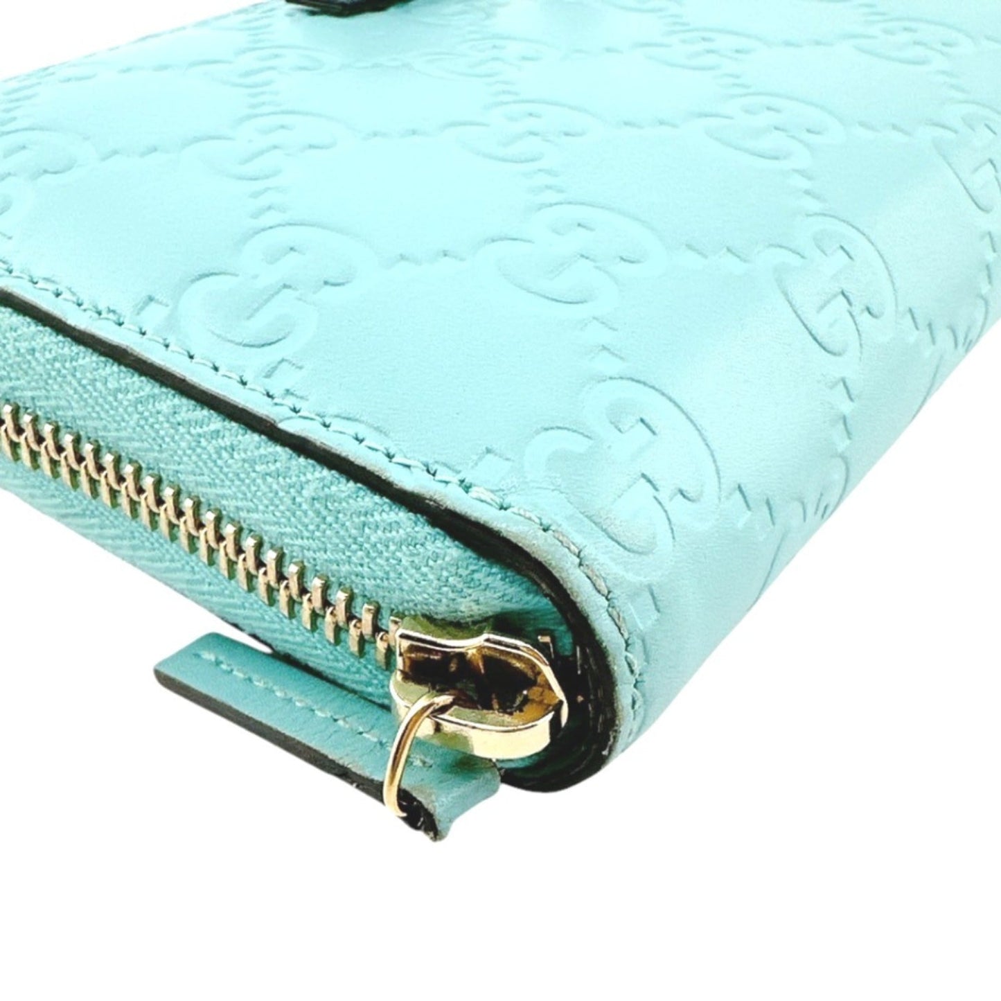 Gucci Blue Light Blue Leather Long Wallet (Bi-Fold) ( )