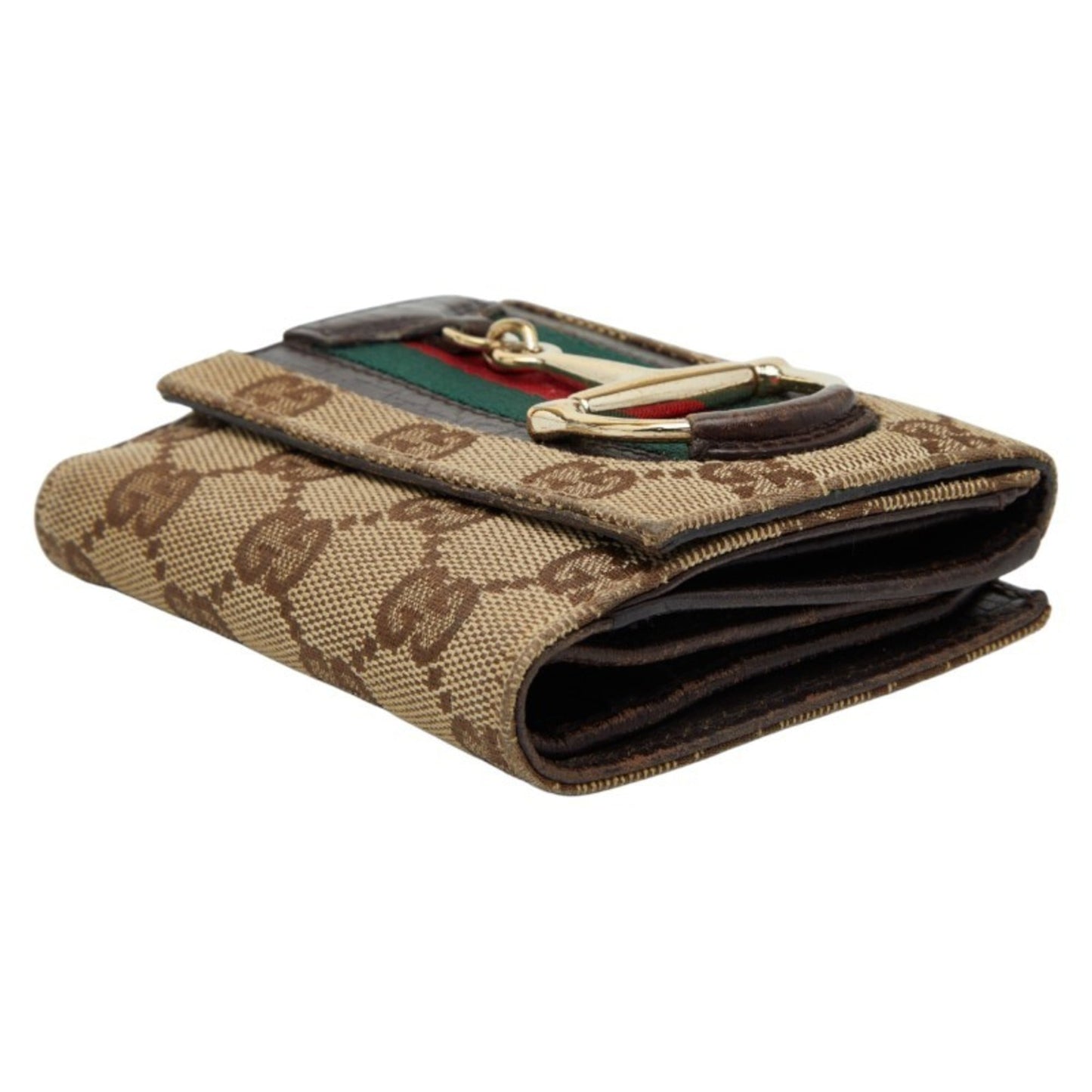 Gucci Brown Canvas Leather Wallet (Bi-Fold) ( )