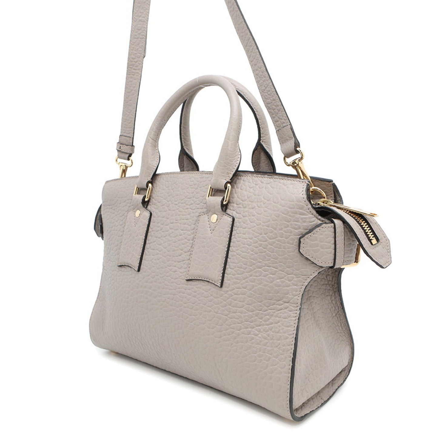 Burberry Gray Leather Handbag Shoulder Bag ( )