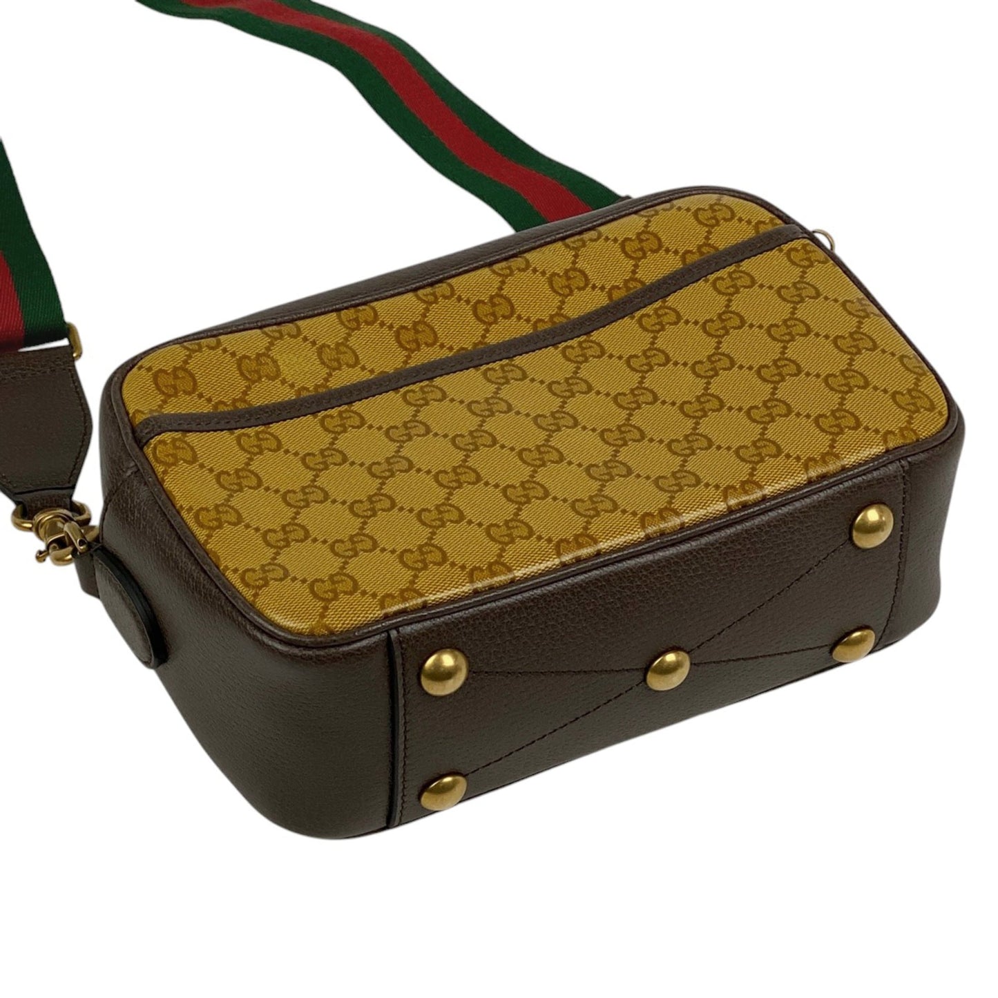 Gucci Brown Coated Canvas Leather Shoulder Bag ( )
