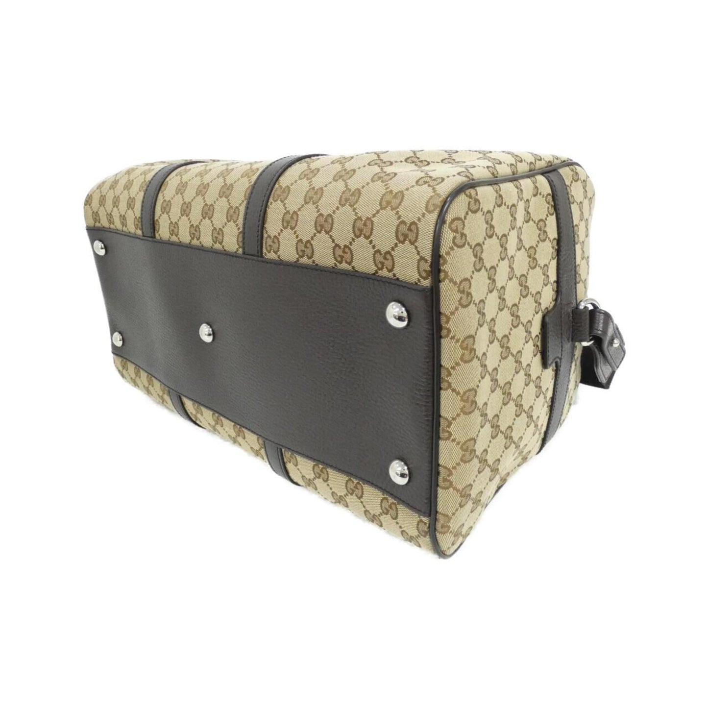 Gucci Beige Brown Gg Canvas Boston Bag ( )